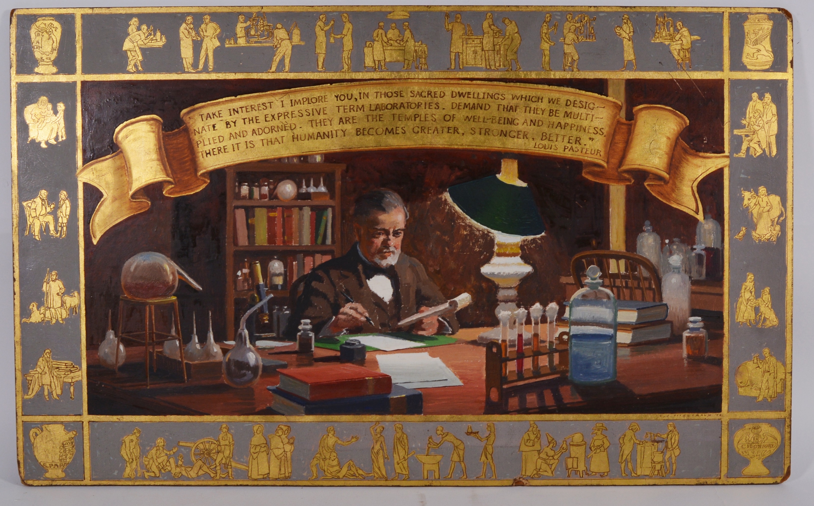 Edmond J. Fitzgerald Oil Painting of Louis Pasteur