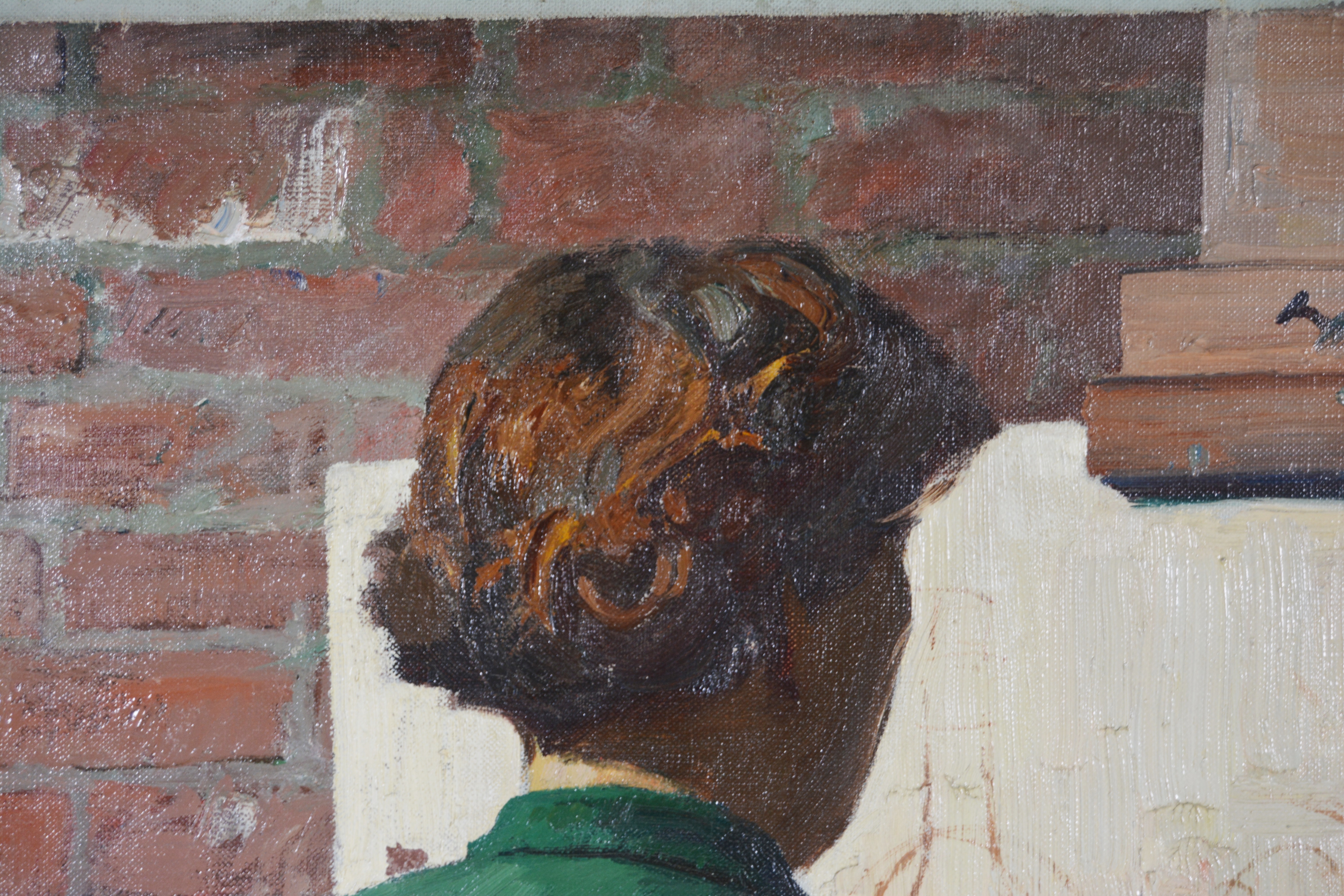 Edmond J. Fitzgerald Original Oil Painting of Artist at Work