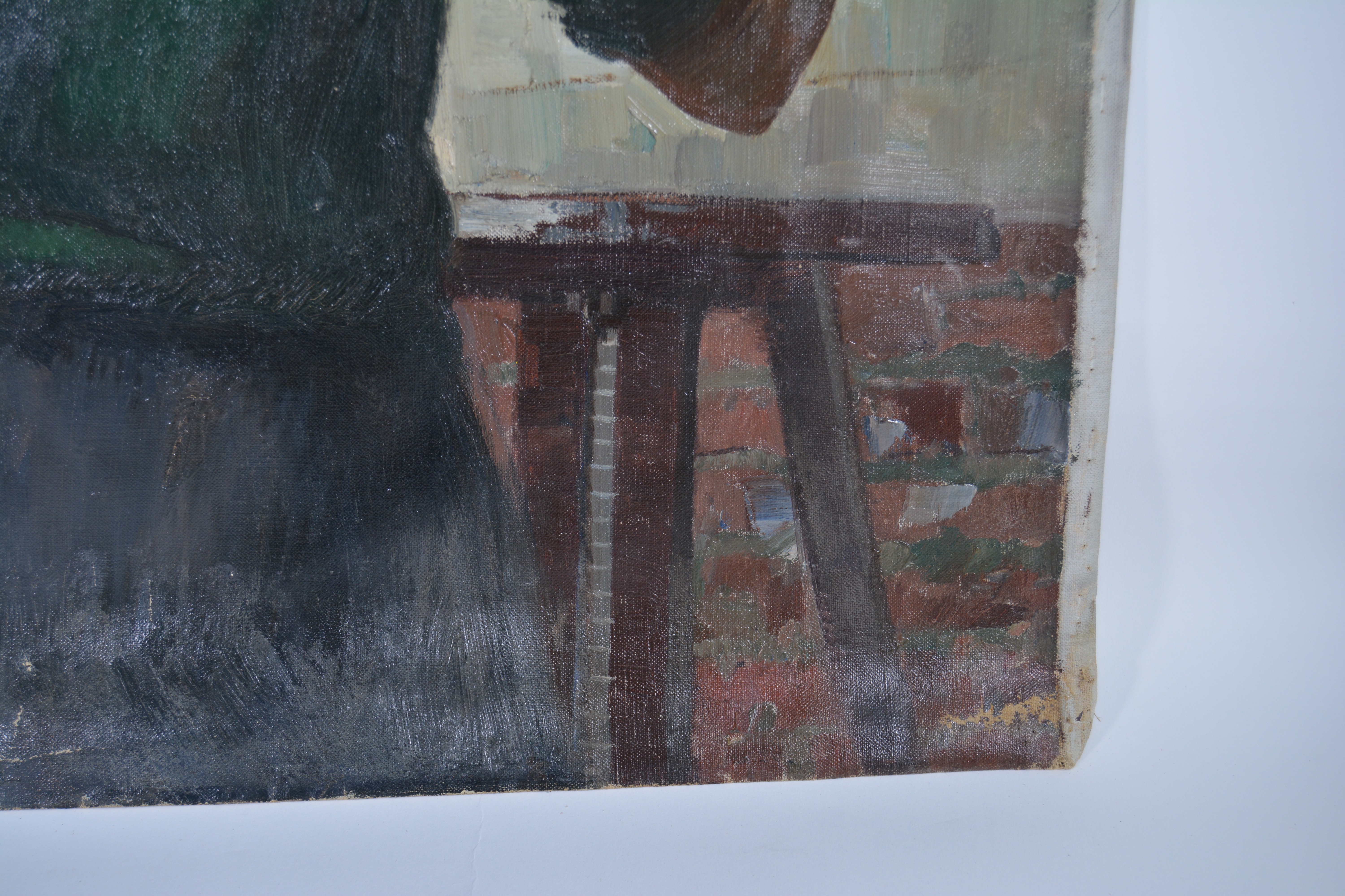 Edmond J. Fitzgerald Original Oil Painting of Artist at Work