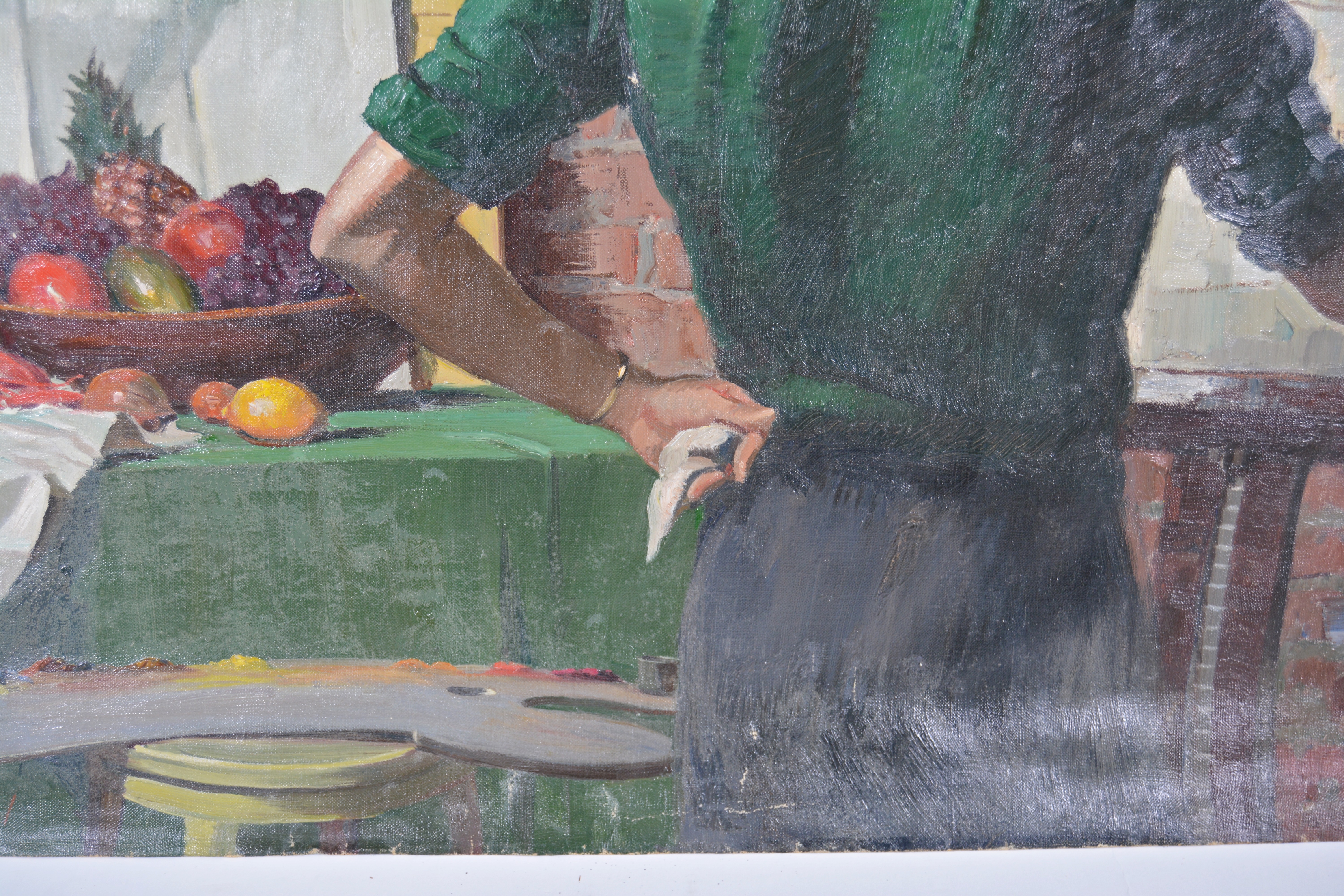 Edmond J. Fitzgerald Original Oil Painting of Artist at Work