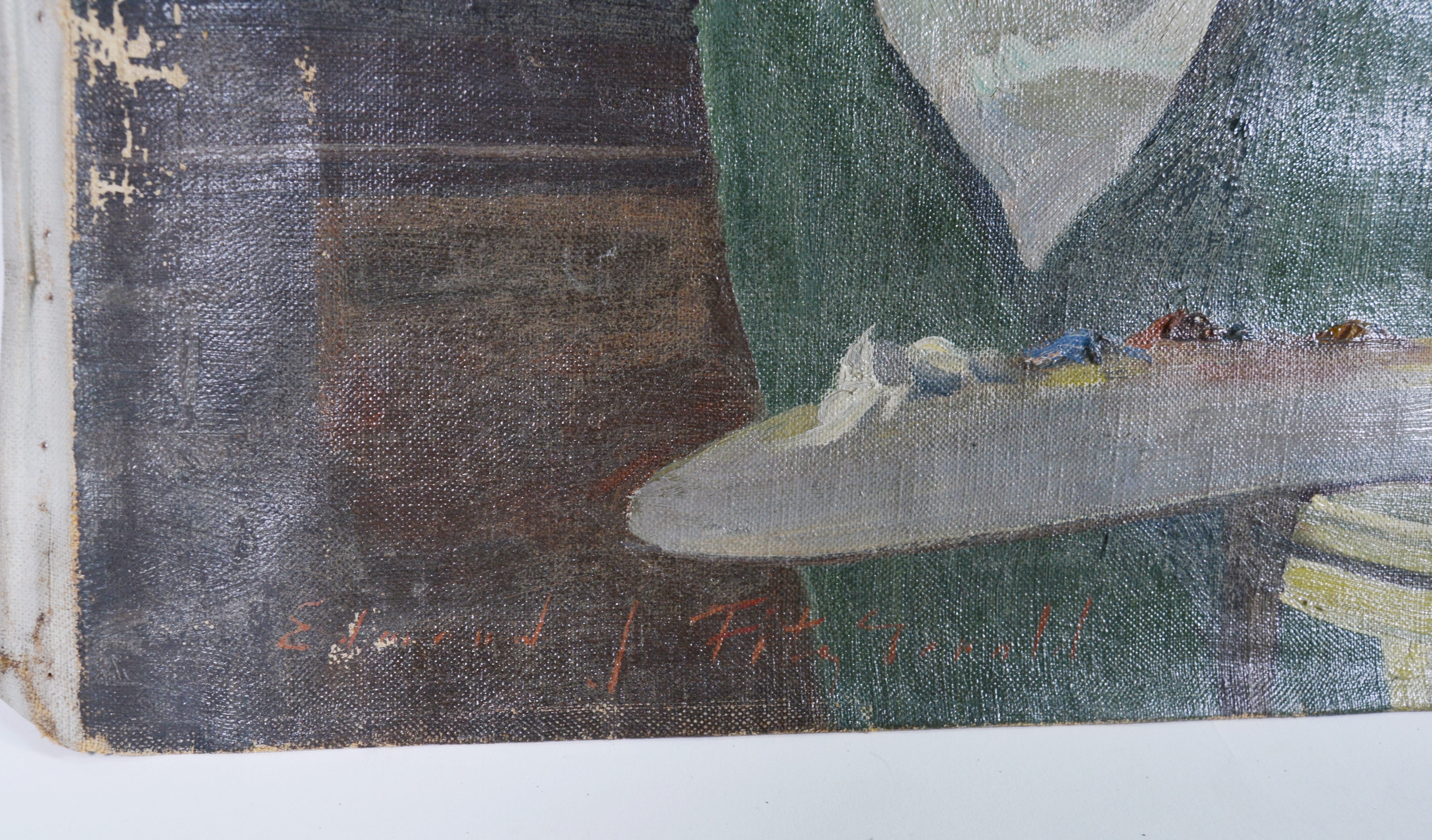 Edmond J. Fitzgerald Original Oil Painting of Artist at Work