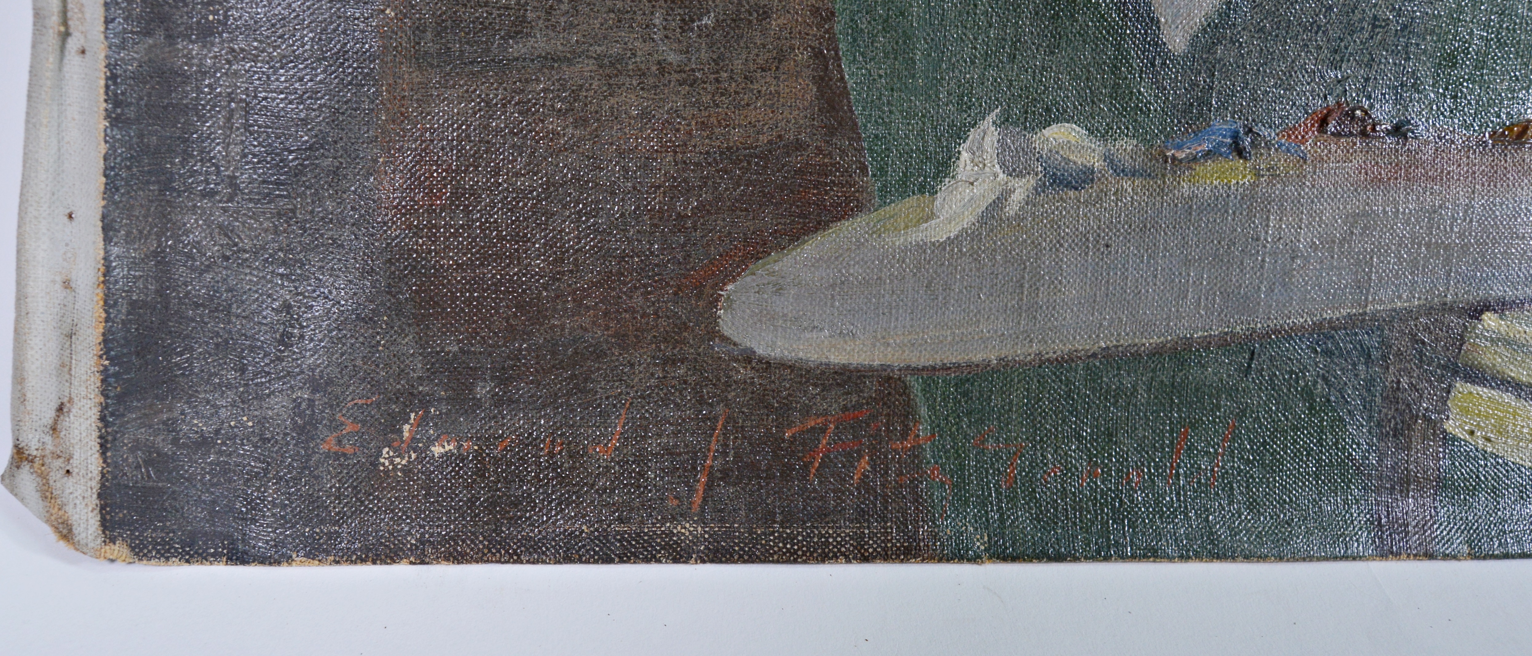 Edmond J. Fitzgerald Original Oil Painting of Artist at Work