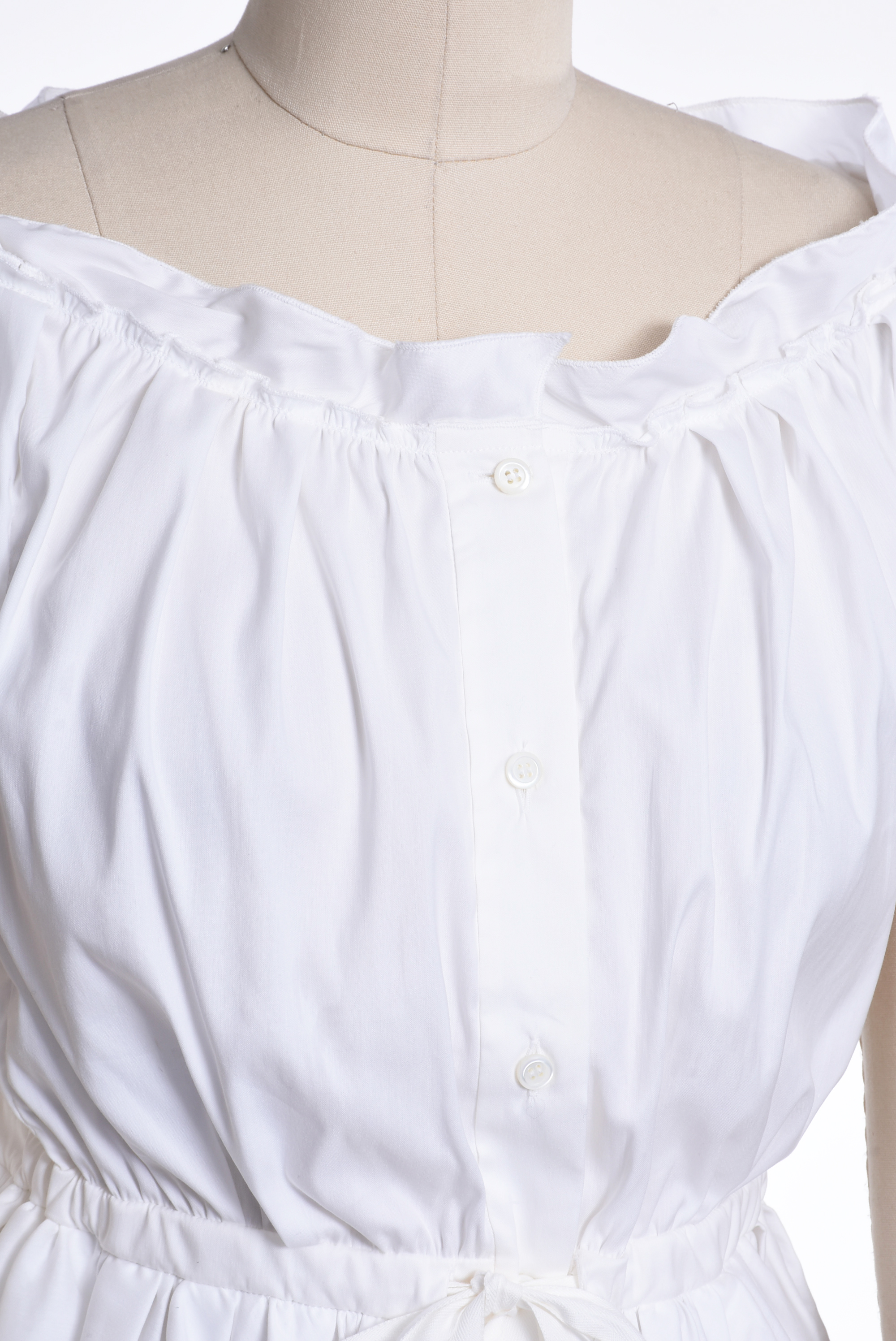 Prada White Cotton Poplin Blouse and Prada Black Wool Shorts