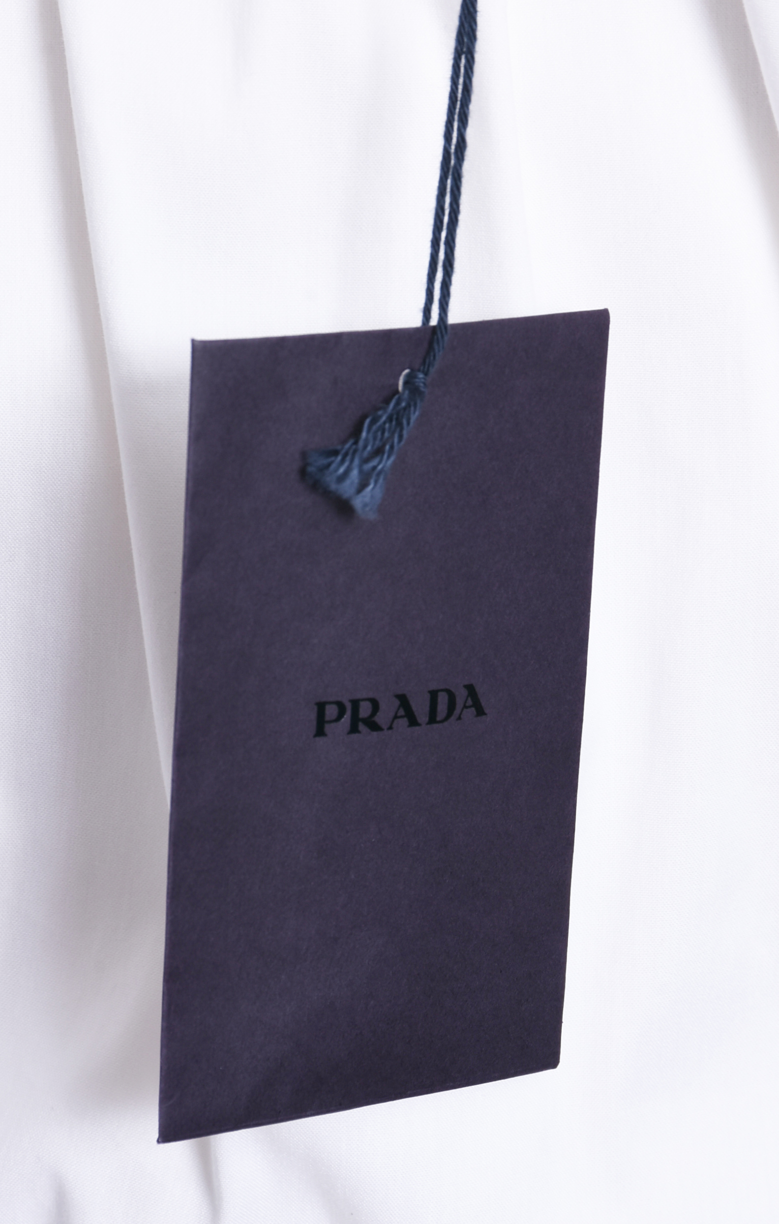Prada White Cotton Poplin Blouse and Prada Black Wool Shorts