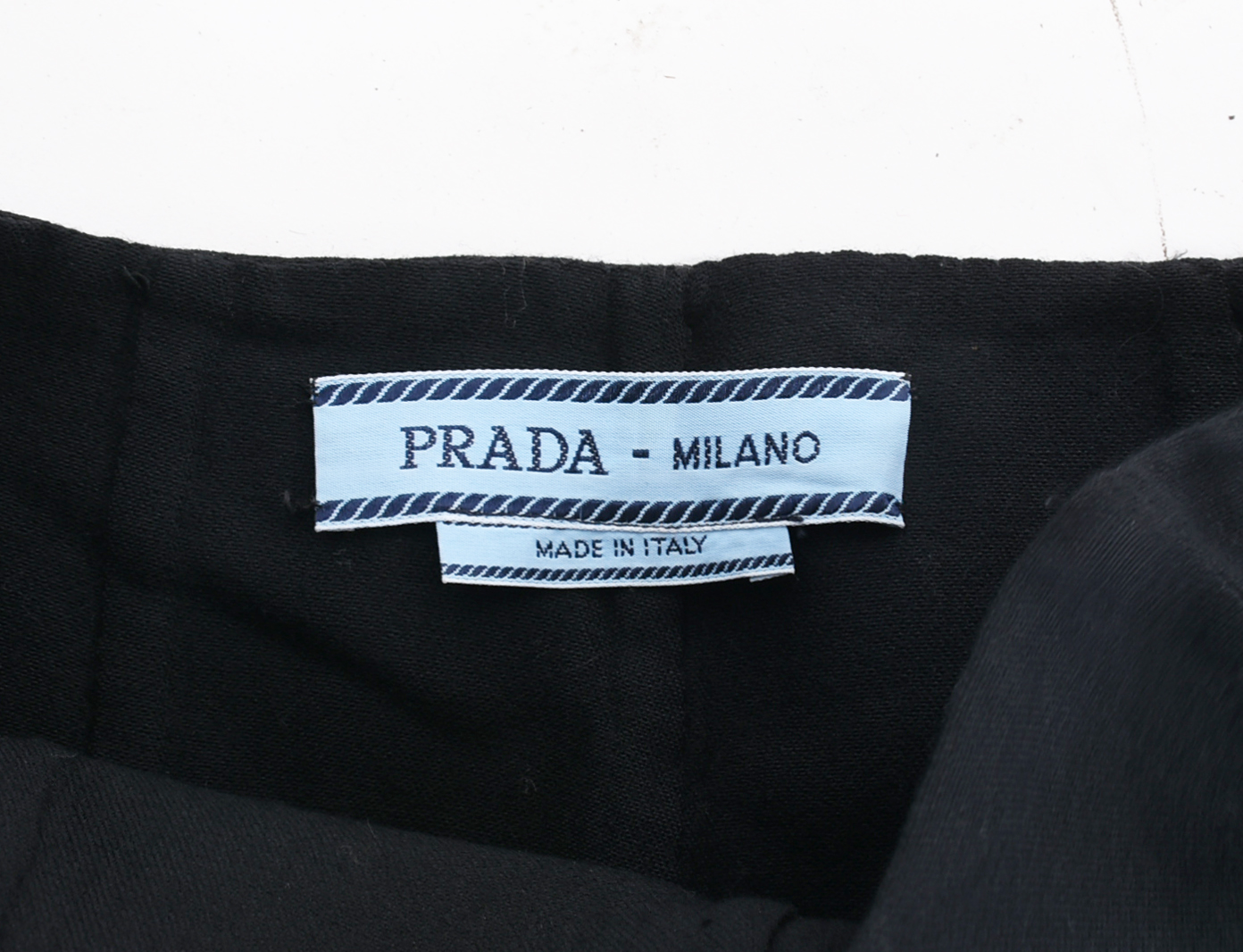 Prada White Cotton Poplin Blouse and Prada Black Wool Shorts