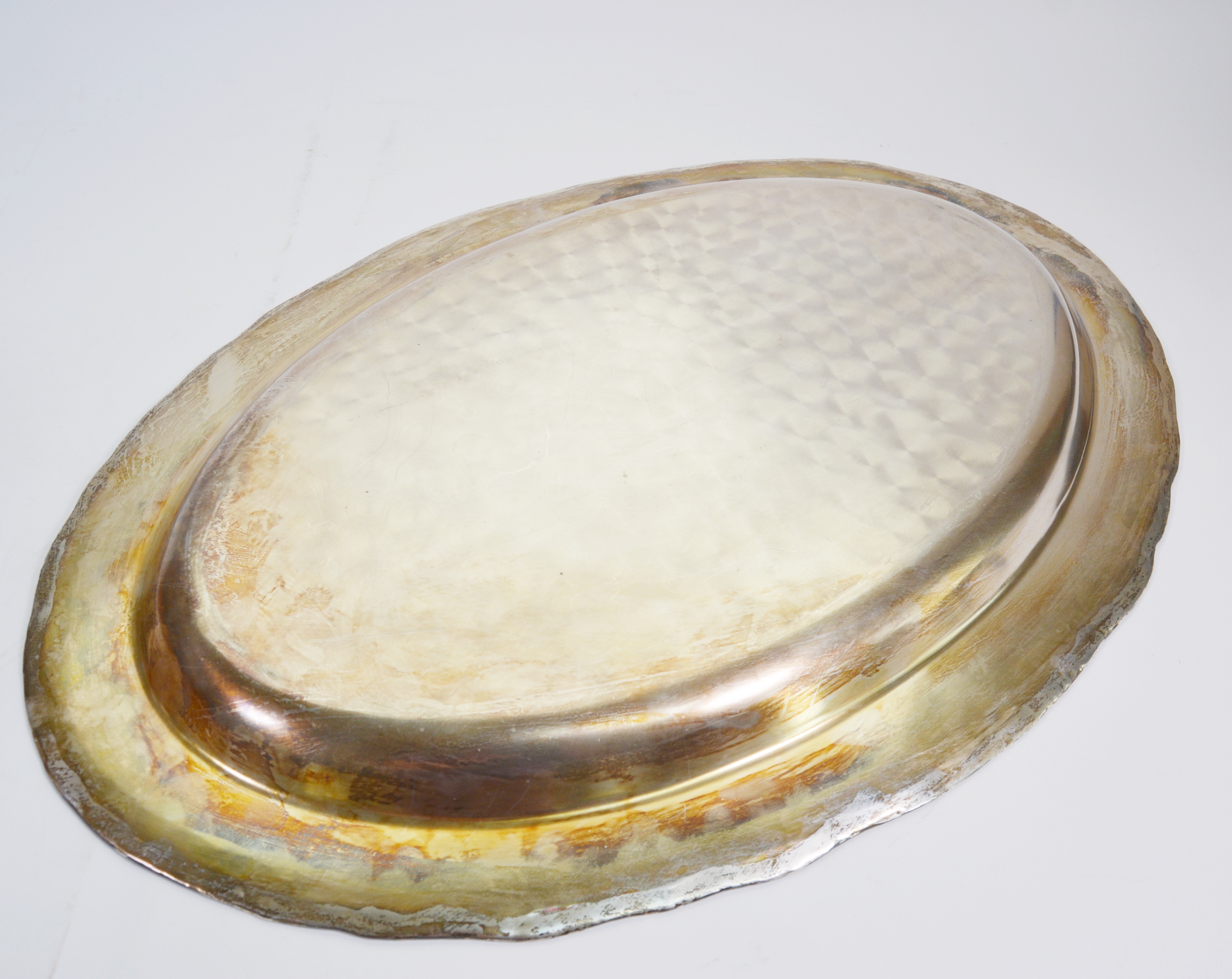 Sterling Silver Industria Peruana Platter With Wood Meat Tray Insert