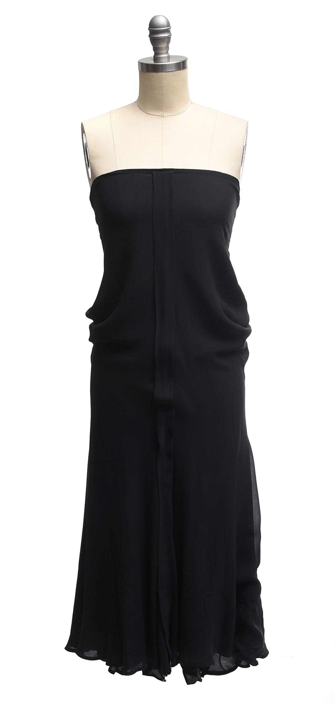 Jean Paul Gaultier Black Knit and Silk Bustier Blouse and Silk Strapless Dress