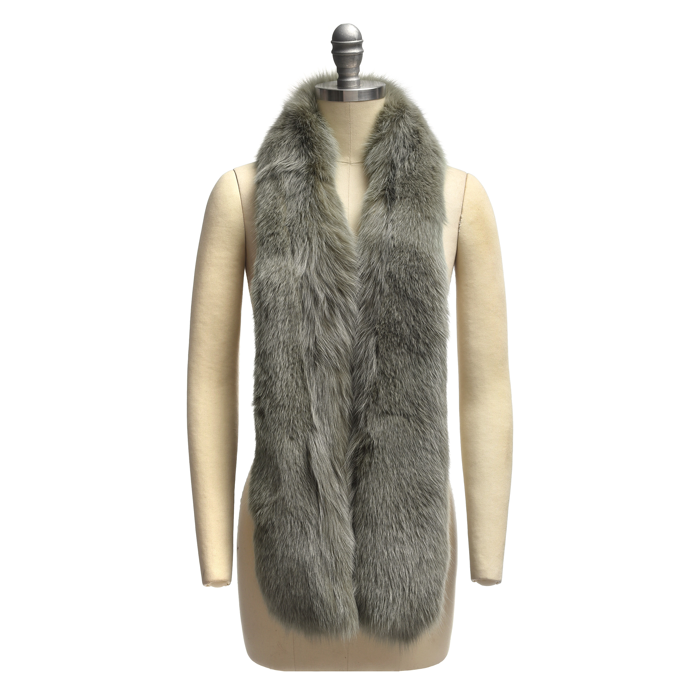 Dyed Sage Green Fox Fur Neck Wrap