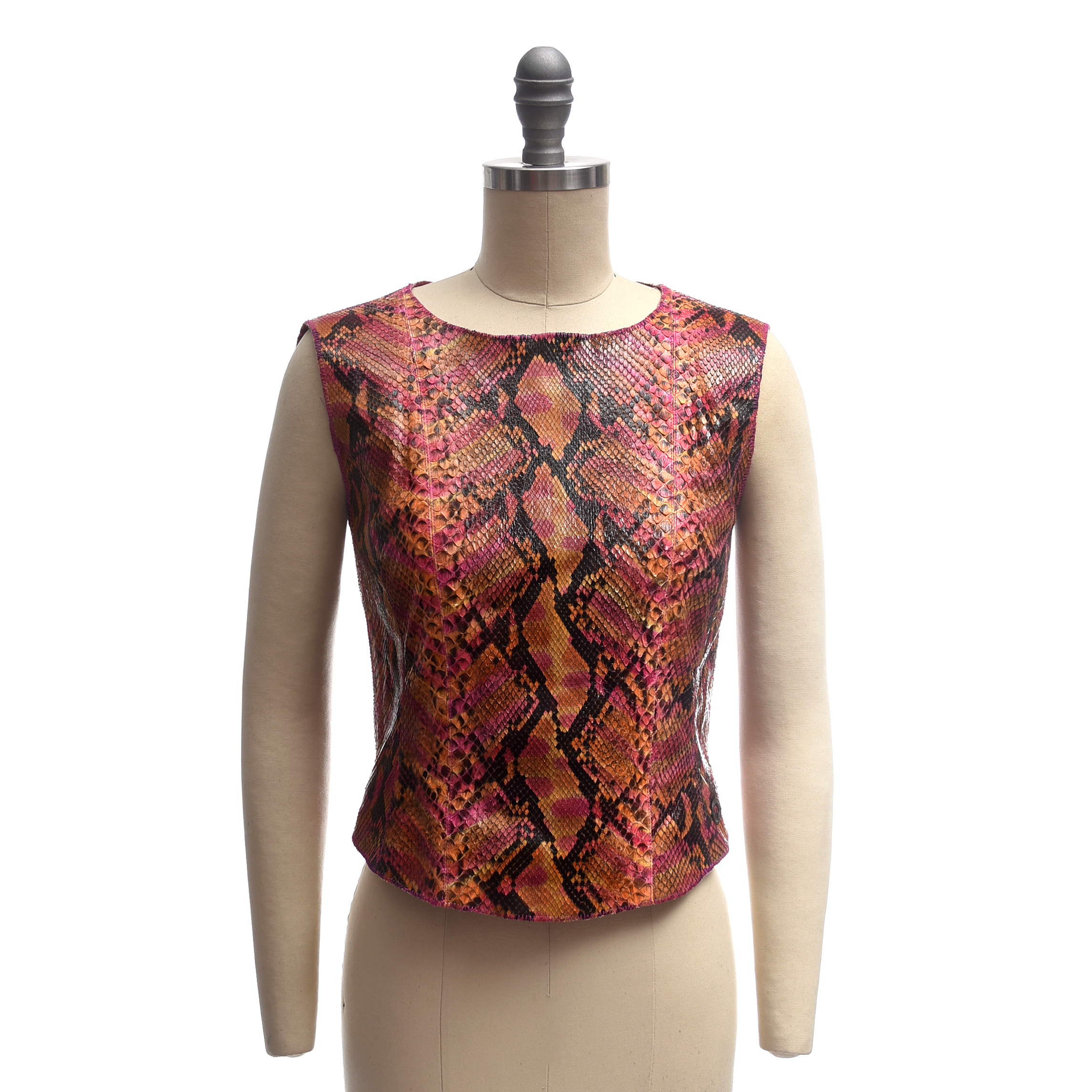 Chanel Dyed Multicolor Python Skin Sleeveless Top