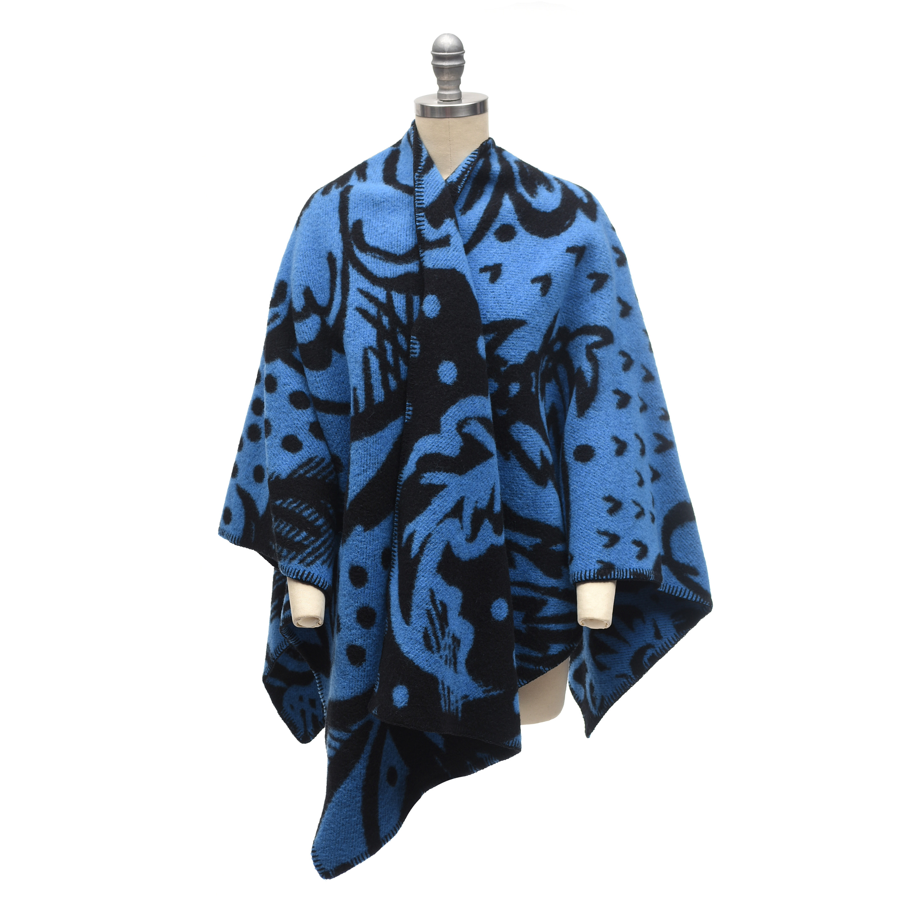 Burberry Prorsum Wool and Cashmere Blend Jacquard Cape