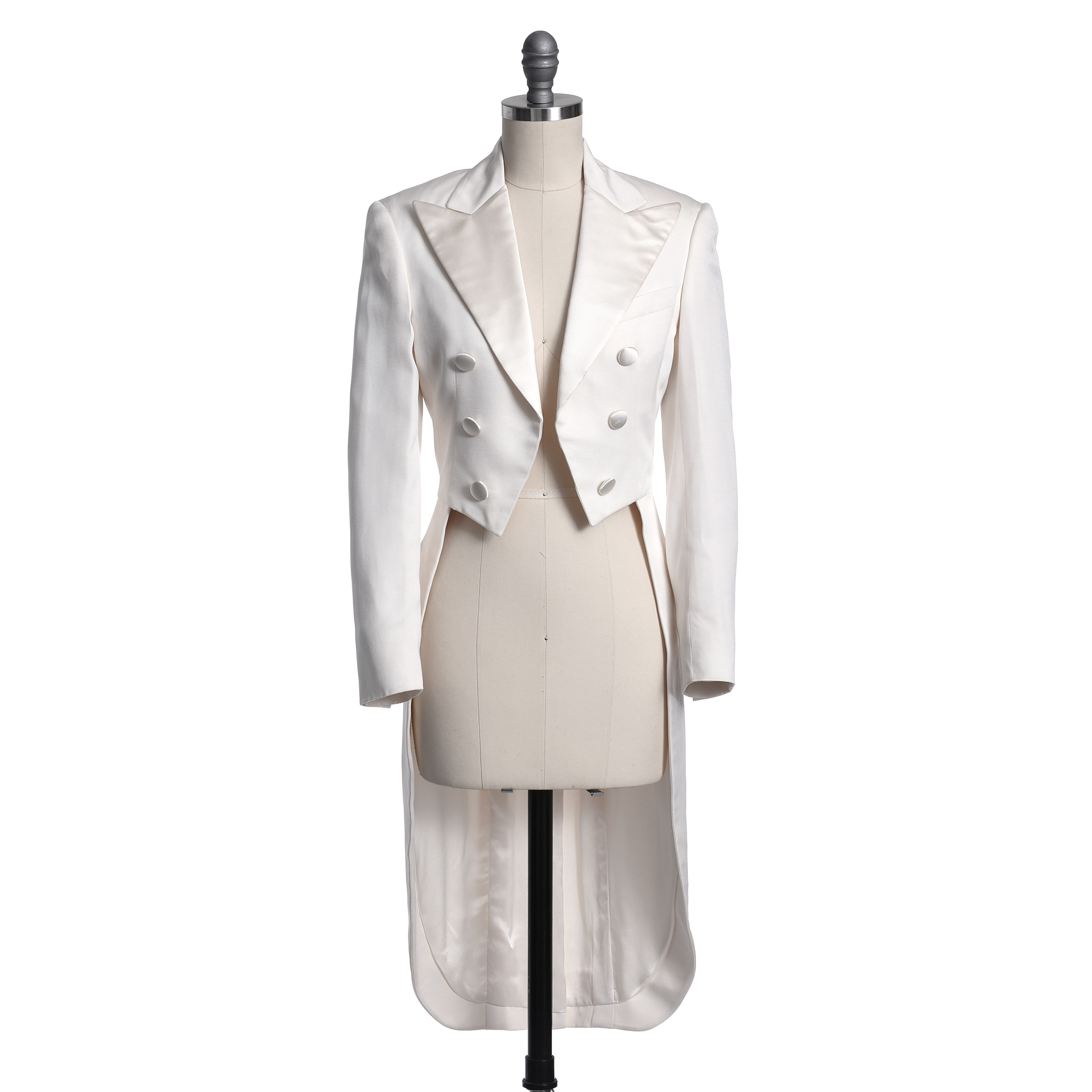 Ralph Lauren Purple Label Off-White Silk Tuxedo Blazer with Tails