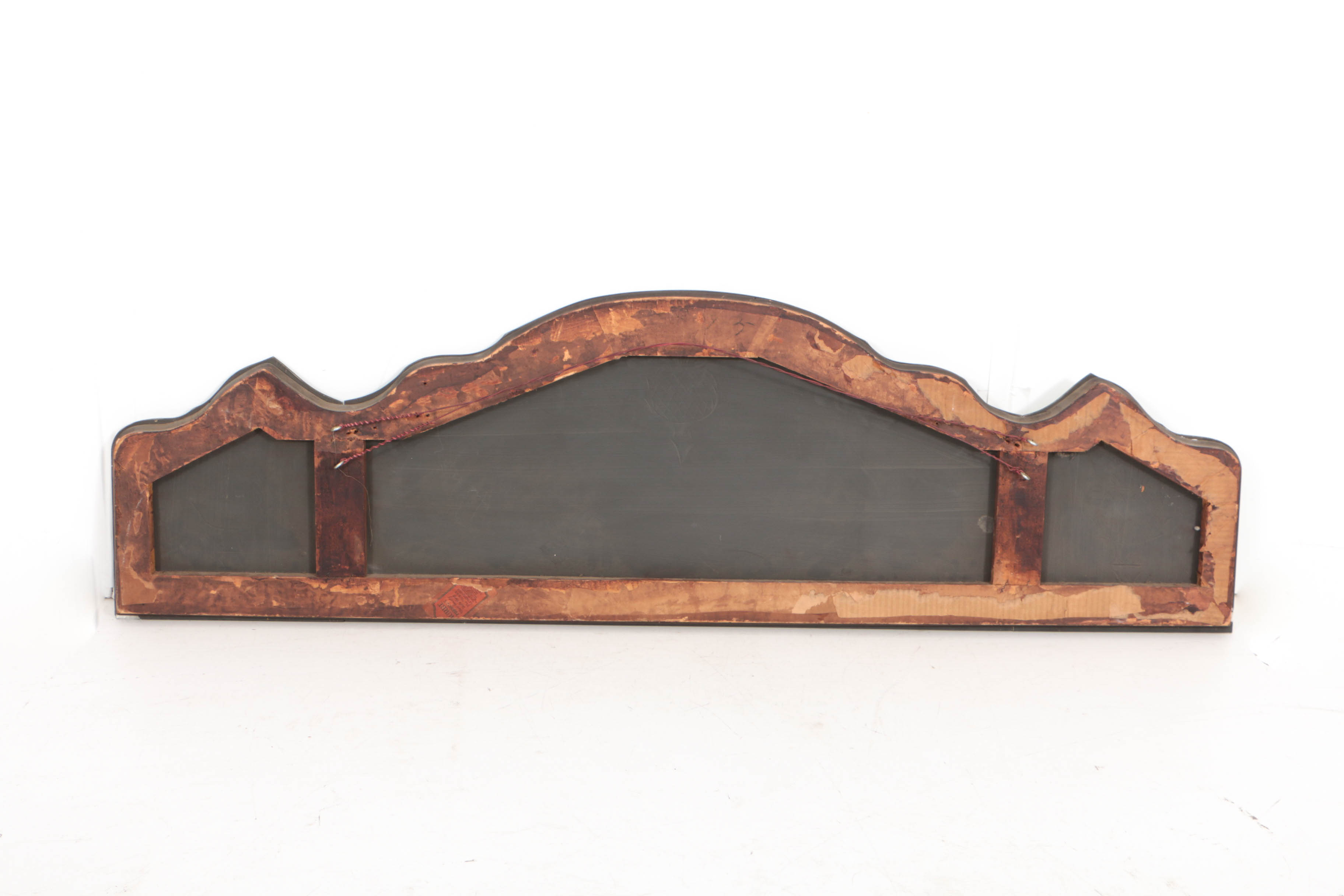 Floral-Etched Overmantel Mirror by Nurre Mirror Plate Co., 20th Century