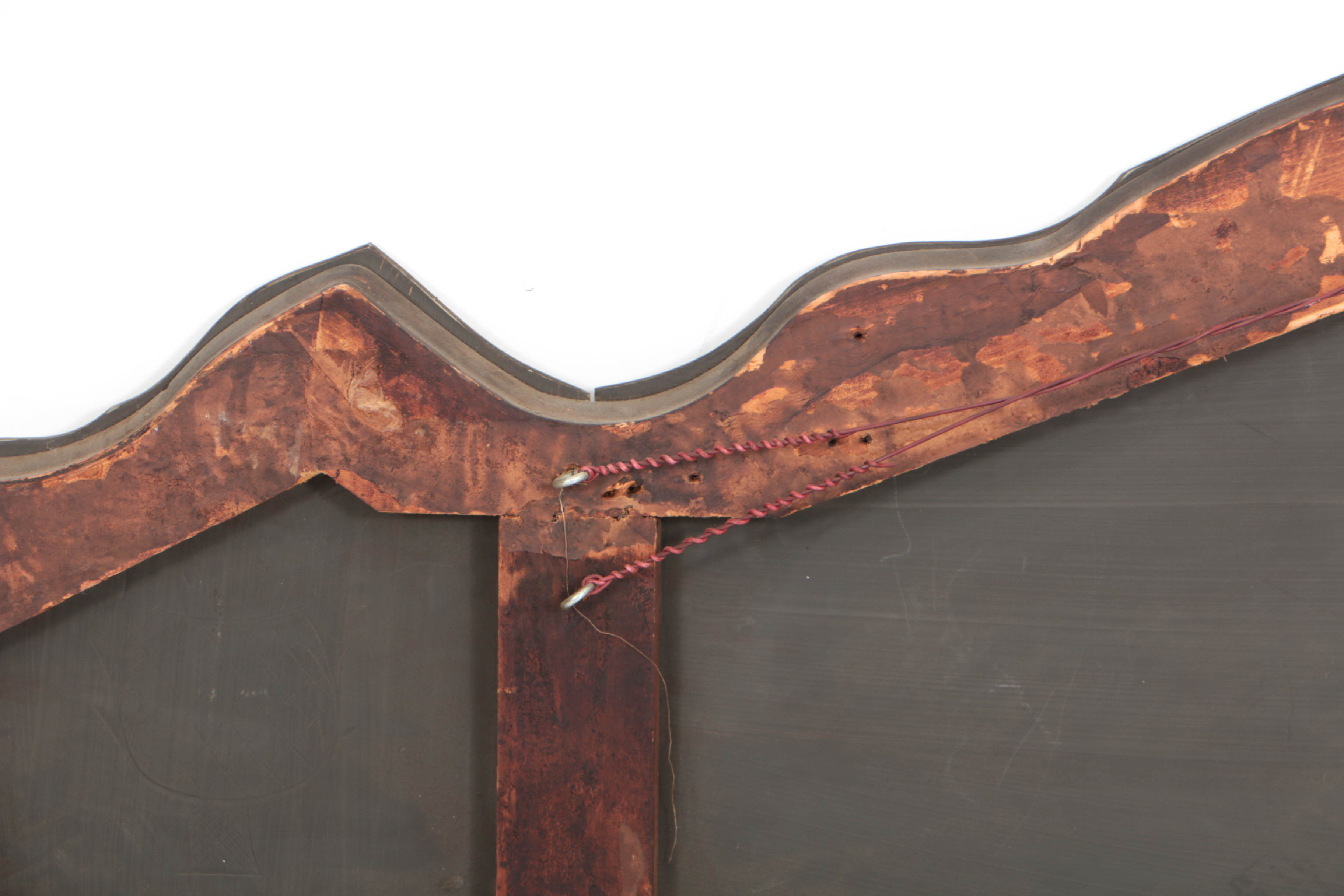 Floral-Etched Overmantel Mirror by Nurre Mirror Plate Co., 20th Century