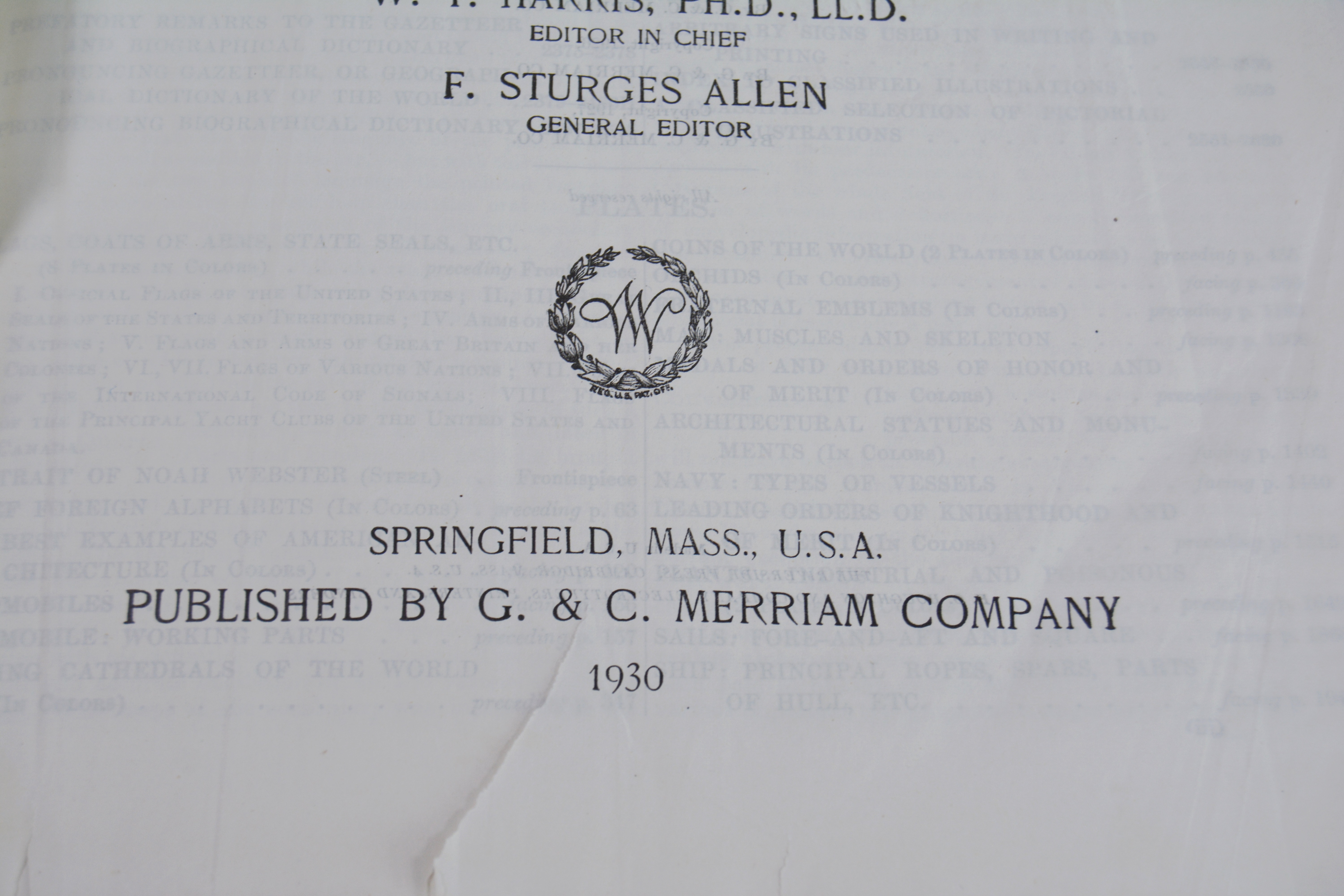 1930 "Webster's New International Dictionary" India Paper Edition