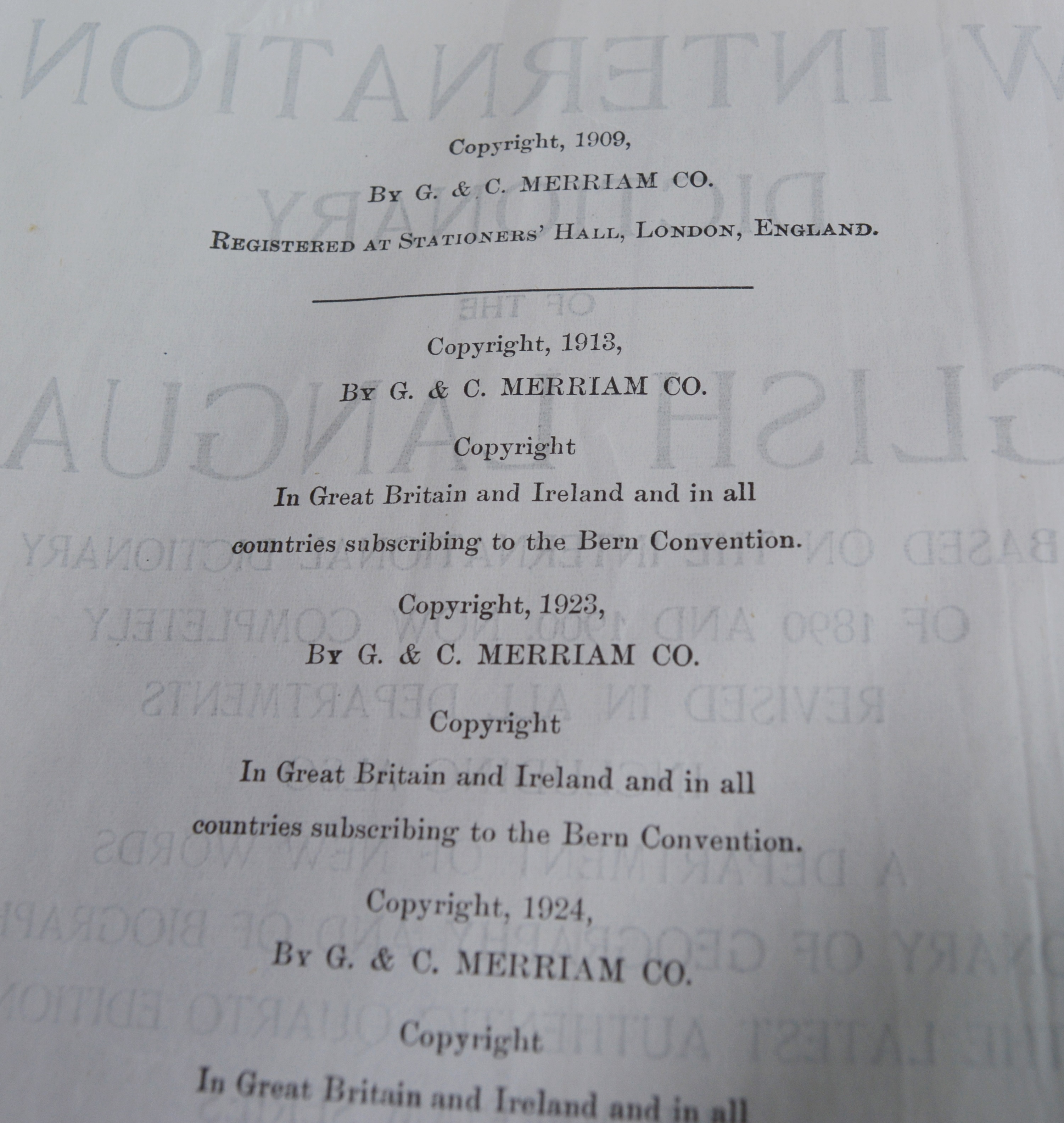 1930 "Webster's New International Dictionary" India Paper Edition