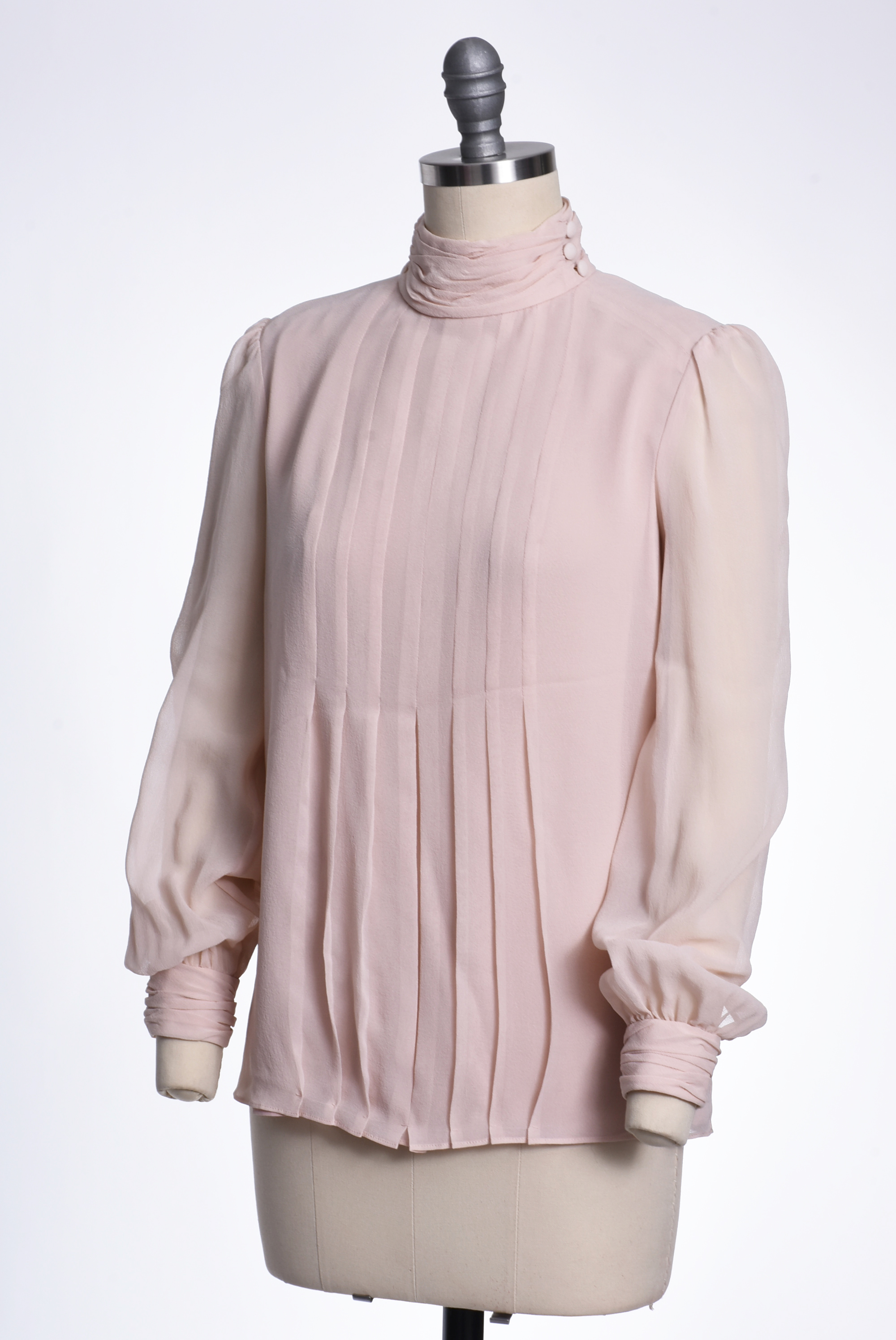 Tory Burch Silk Blouses in Pale Petal Pink and Peacock Blue