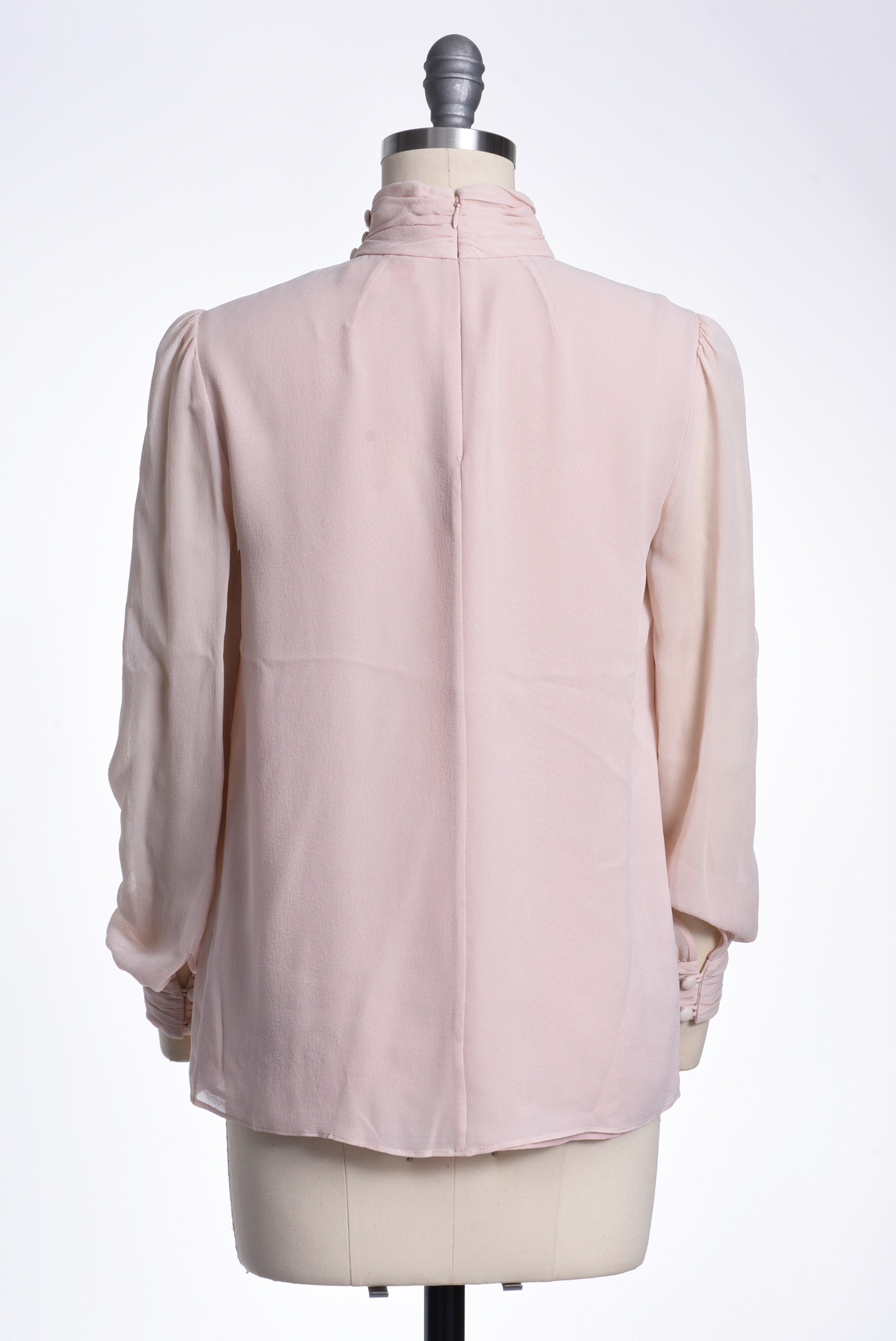 Tory Burch Silk Blouses in Pale Petal Pink and Peacock Blue