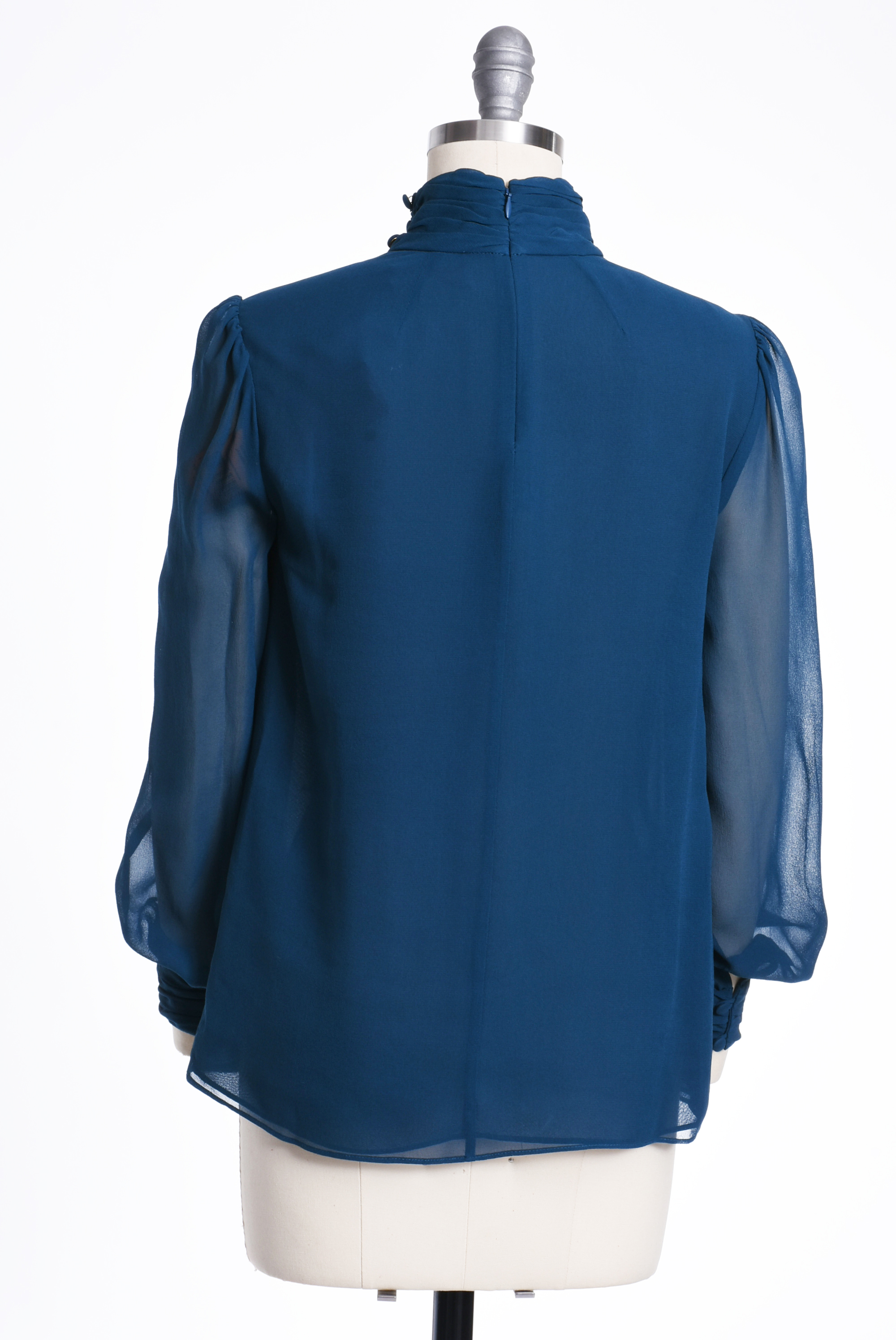 Tory Burch Silk Blouses in Pale Petal Pink and Peacock Blue