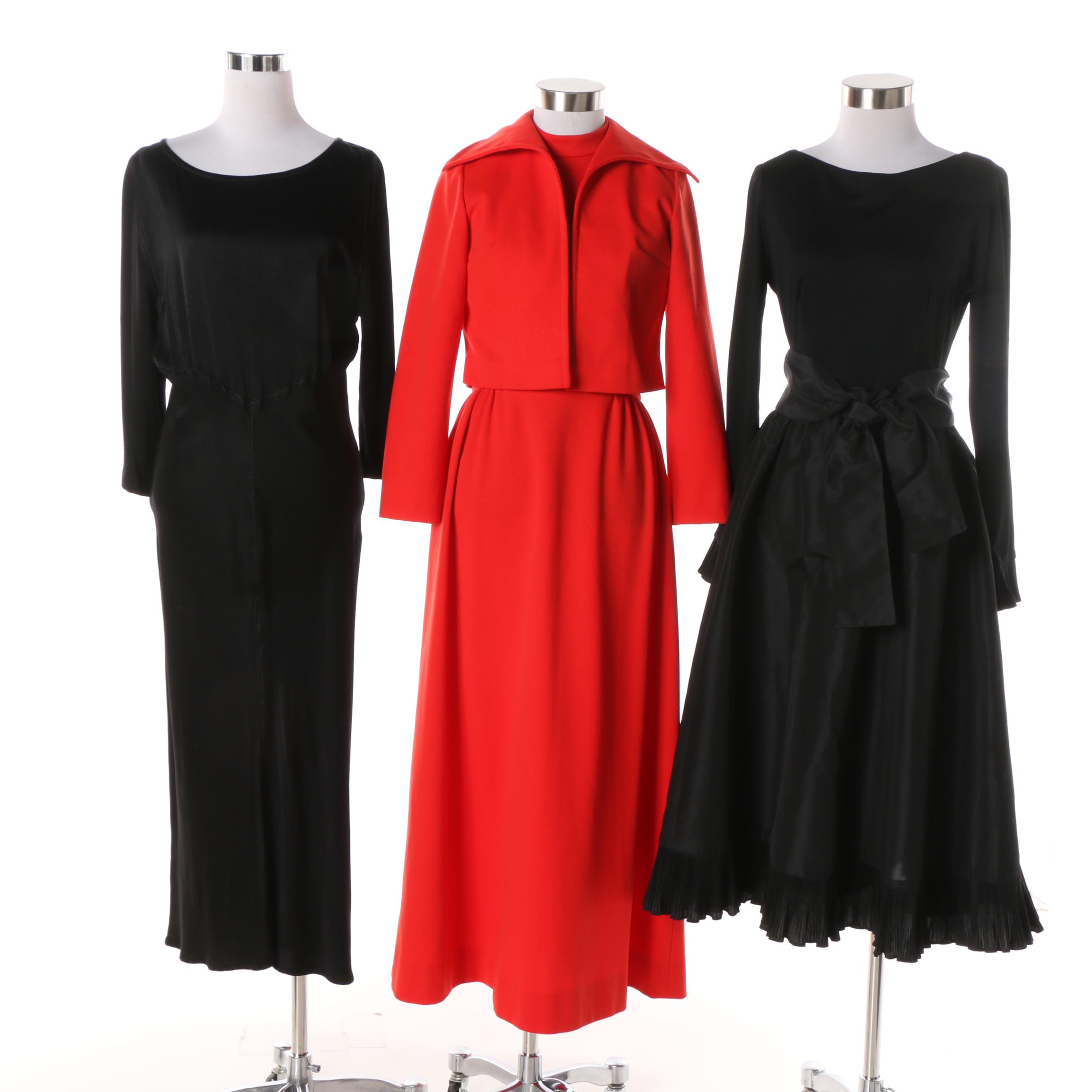 Vintage Ghost and Neiman Marcus Knit and Silk Dresses with Other Red Maxi Dress