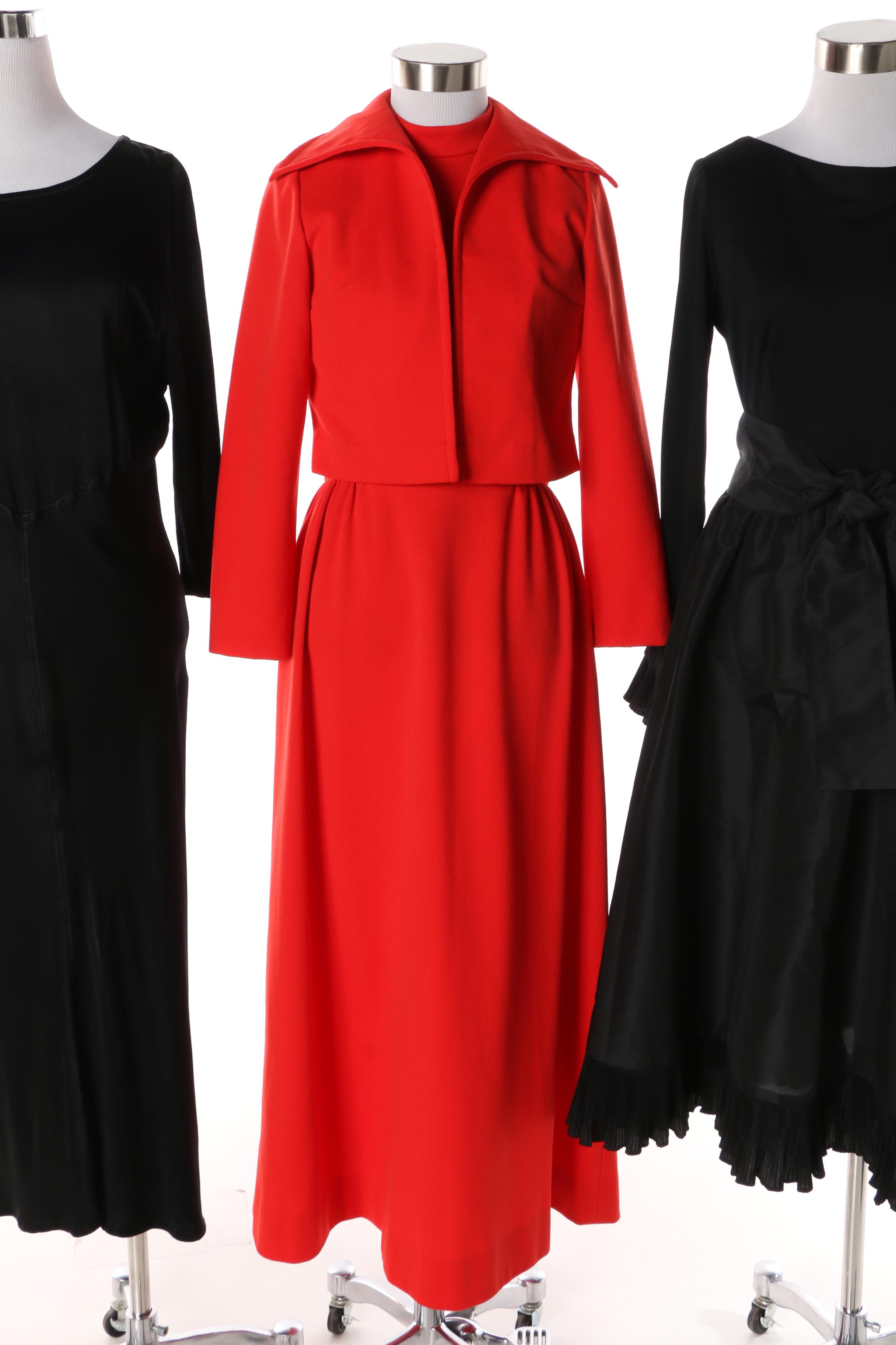 Vintage Ghost and Neiman Marcus Knit and Silk Dresses with Other Red Maxi Dress