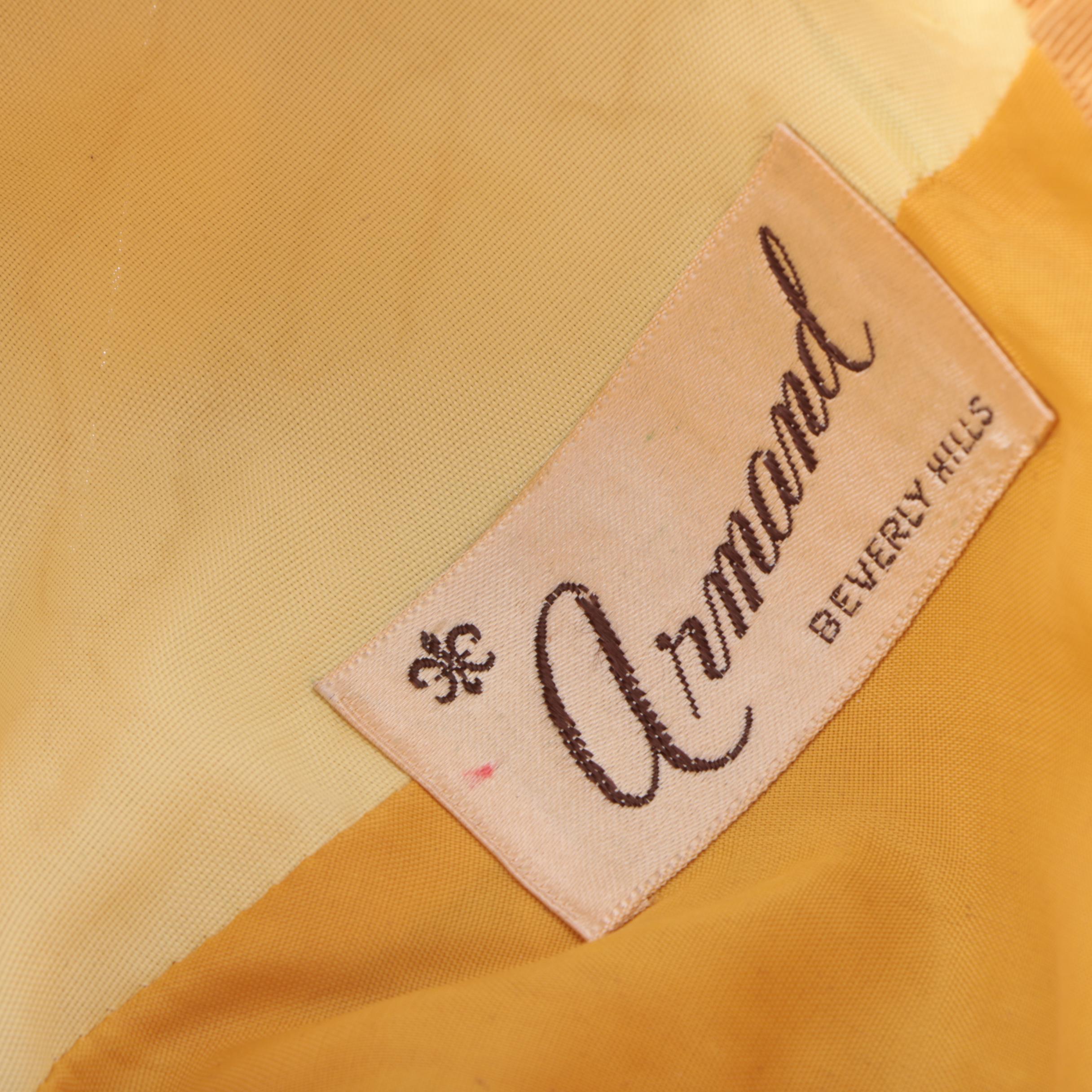 Women's 1960s Vintage Armand Gold Lamé Leather Evening Hat