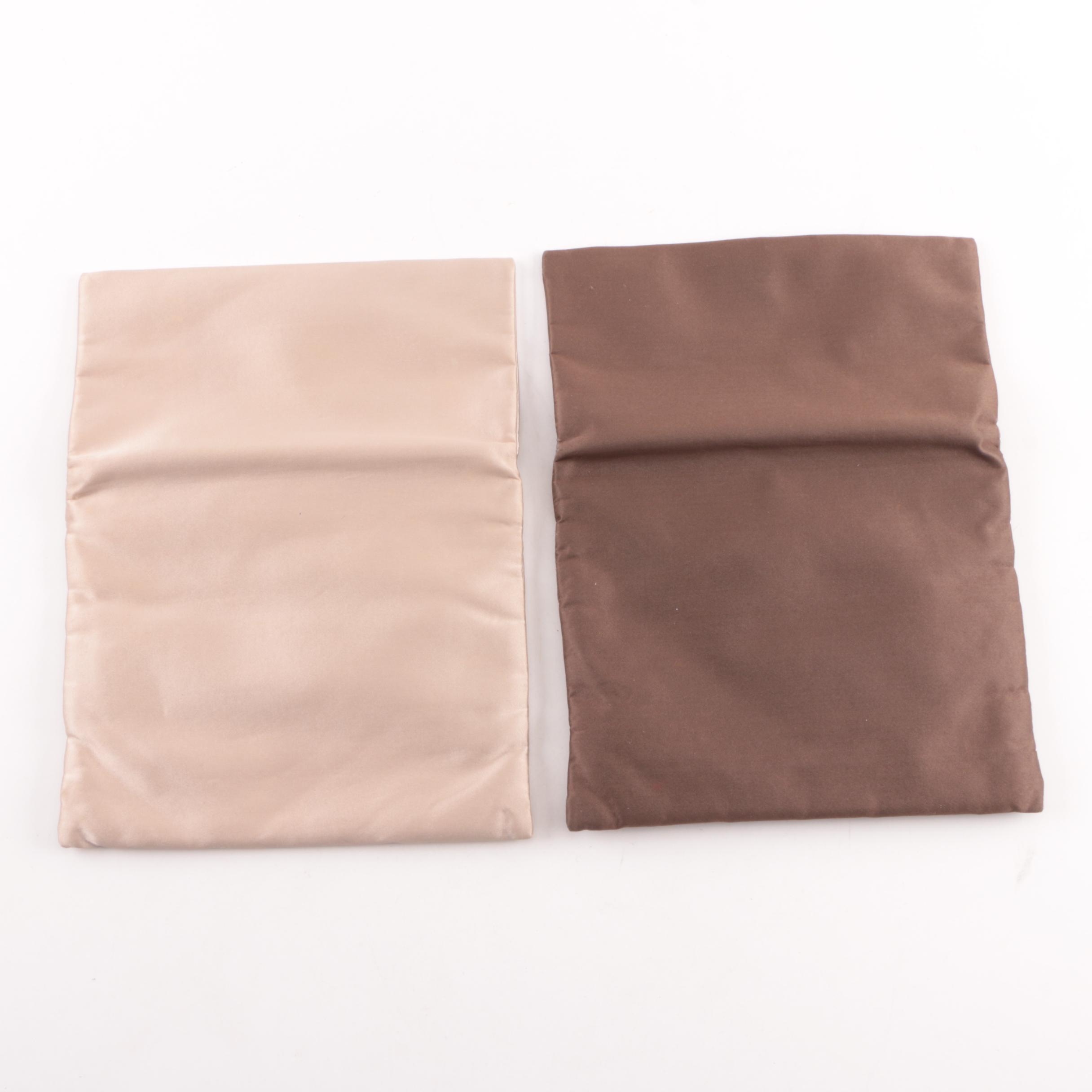Vintage Koret Taupe and Beige Silk Evening Clutches