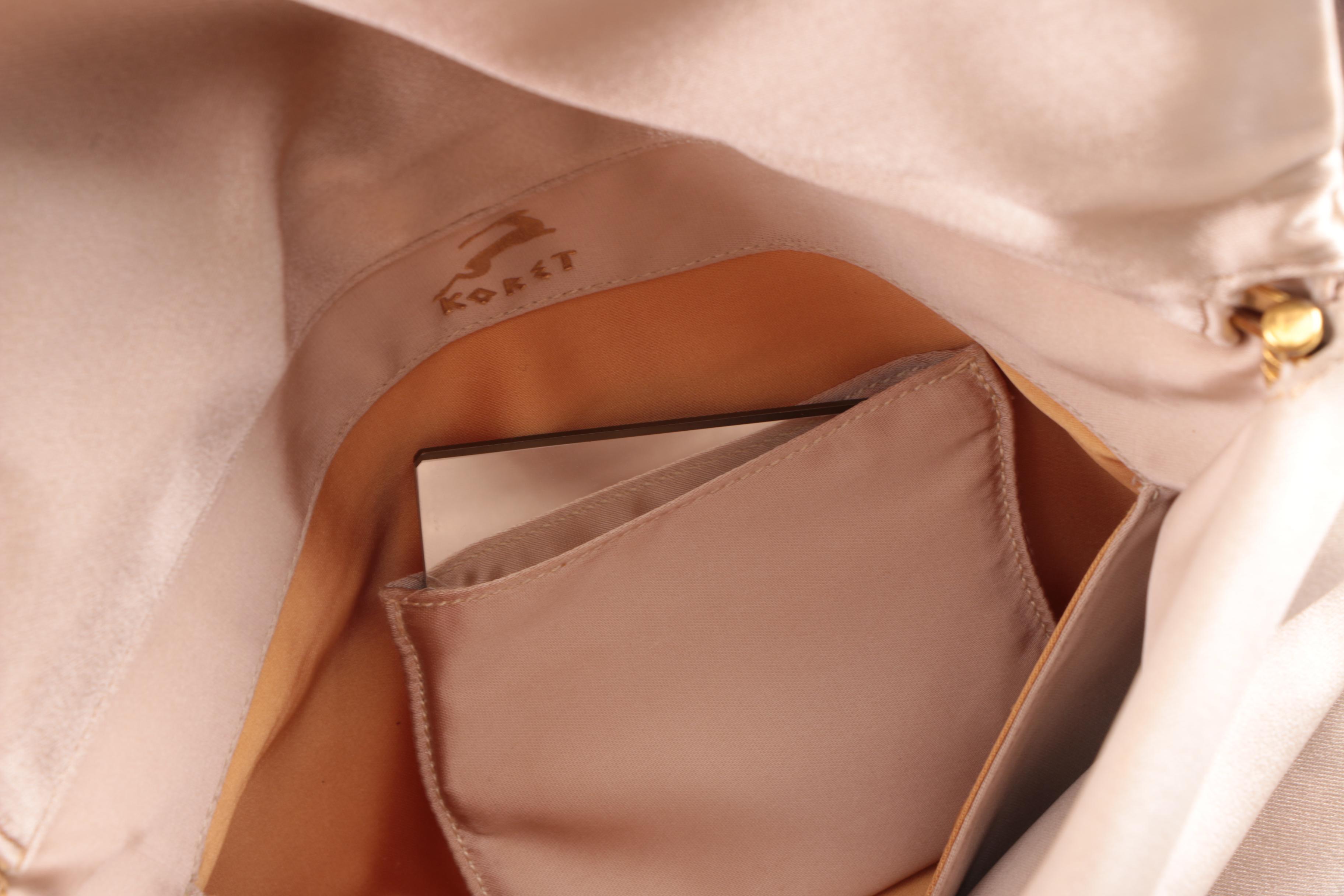 Vintage Koret Taupe and Beige Silk Evening Clutches