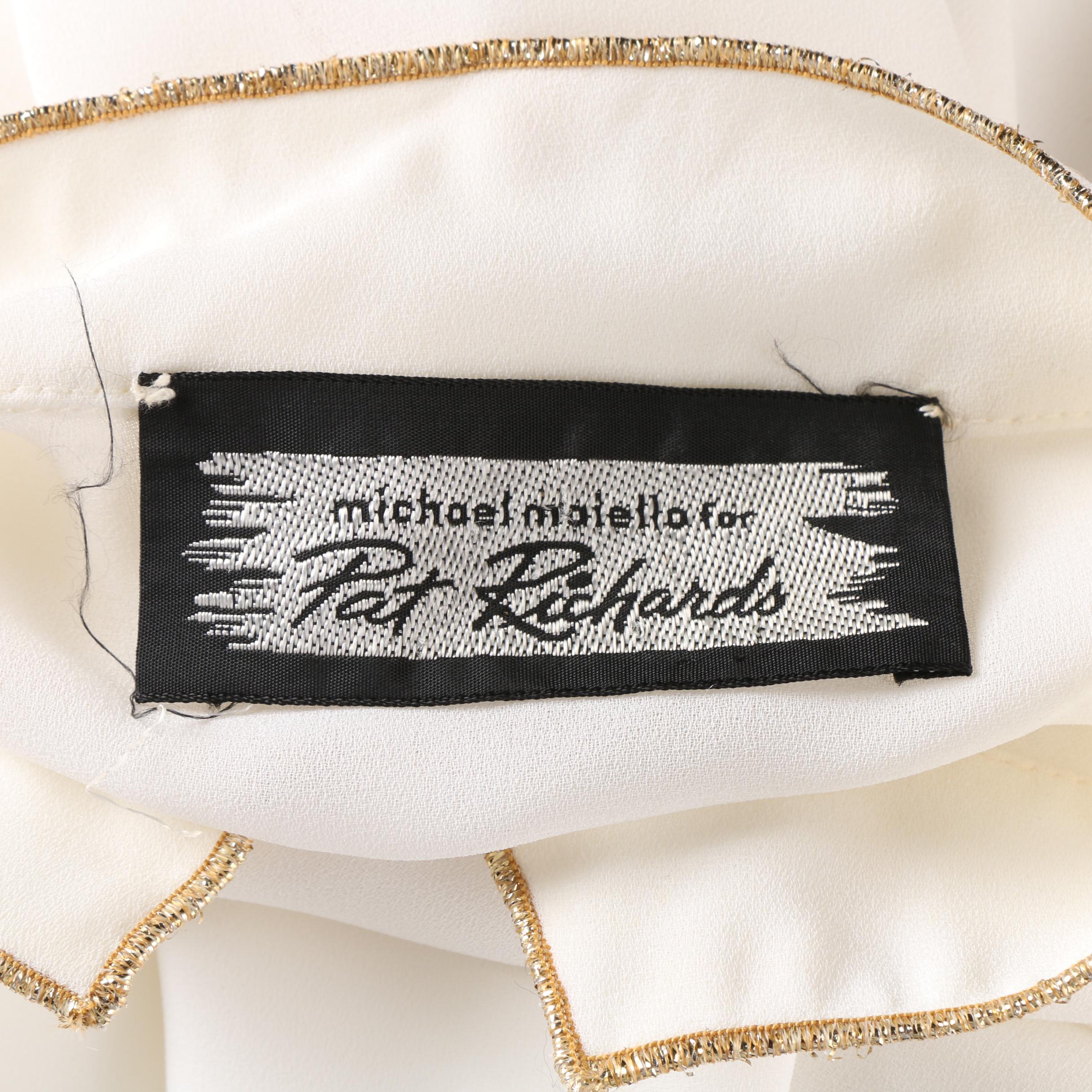 Women's 1970s Michael Maiello for Pat Richards White Sleeveless Dress with Cape