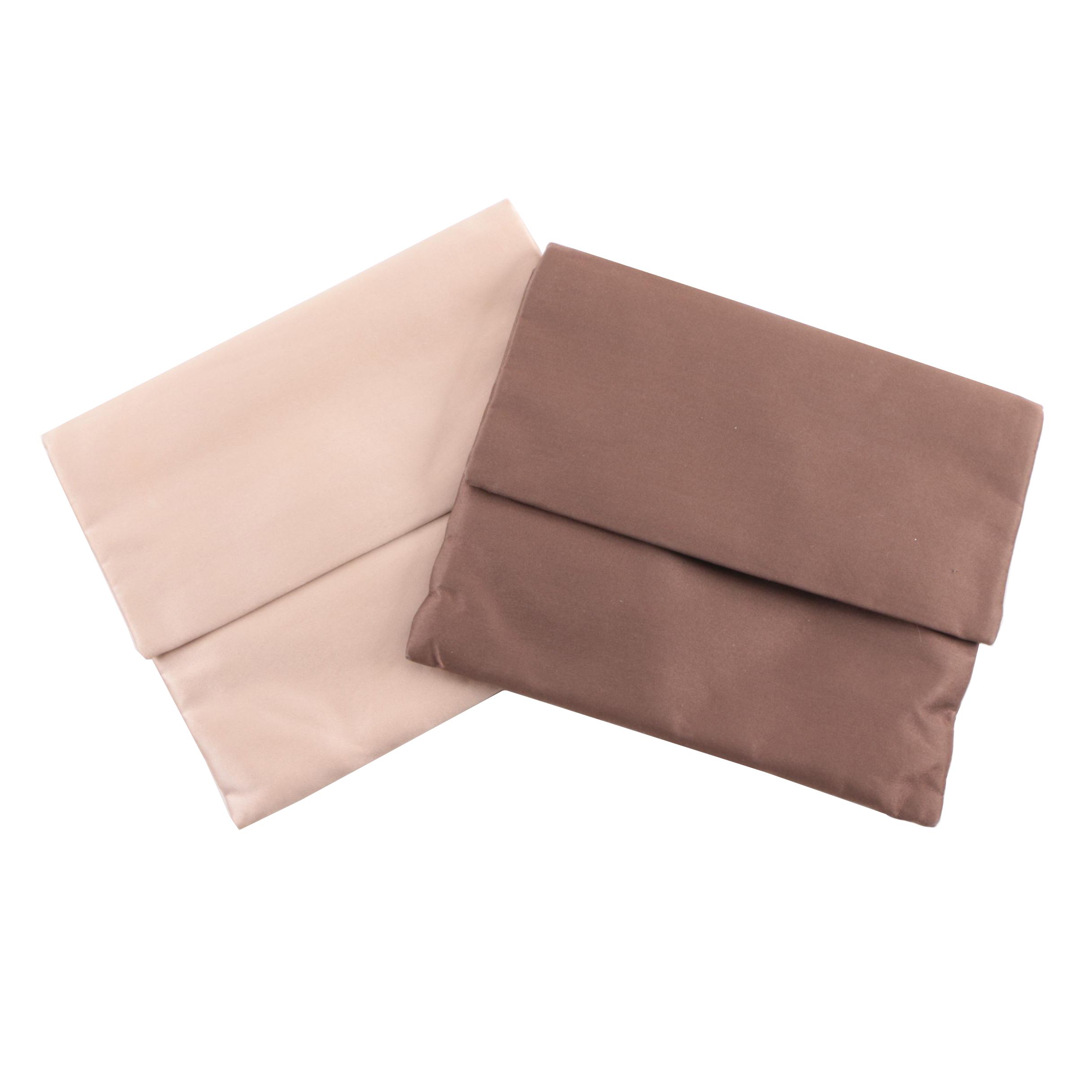 Vintage Koret Taupe and Beige Silk Evening Clutches