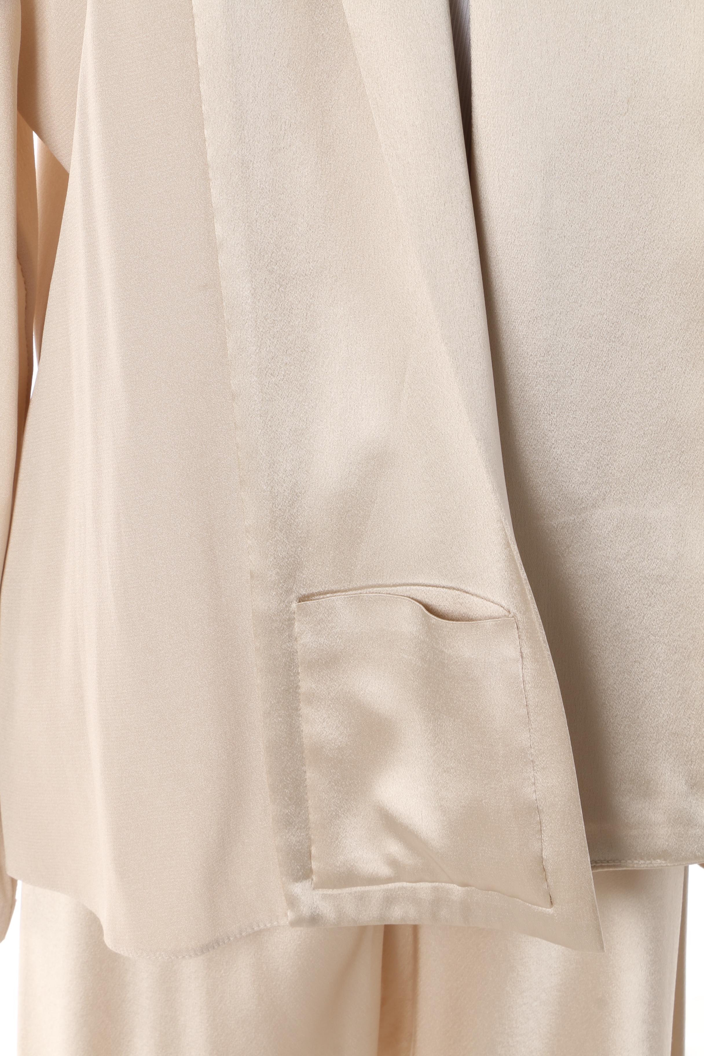 Women's 1980s Vintage Peter Cohen Ivory Sateen Pantsuit