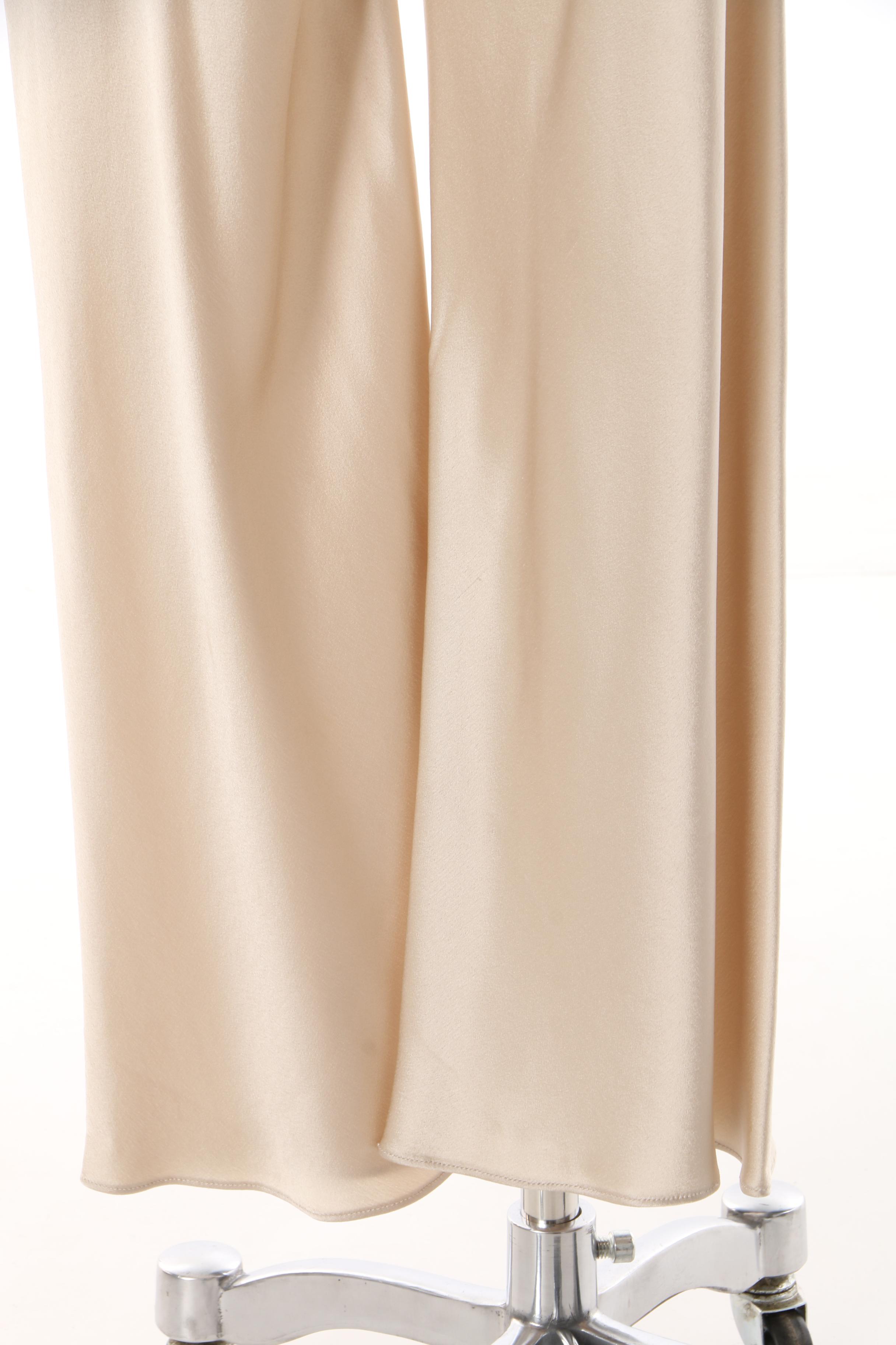 Women's 1980s Vintage Peter Cohen Ivory Sateen Pantsuit