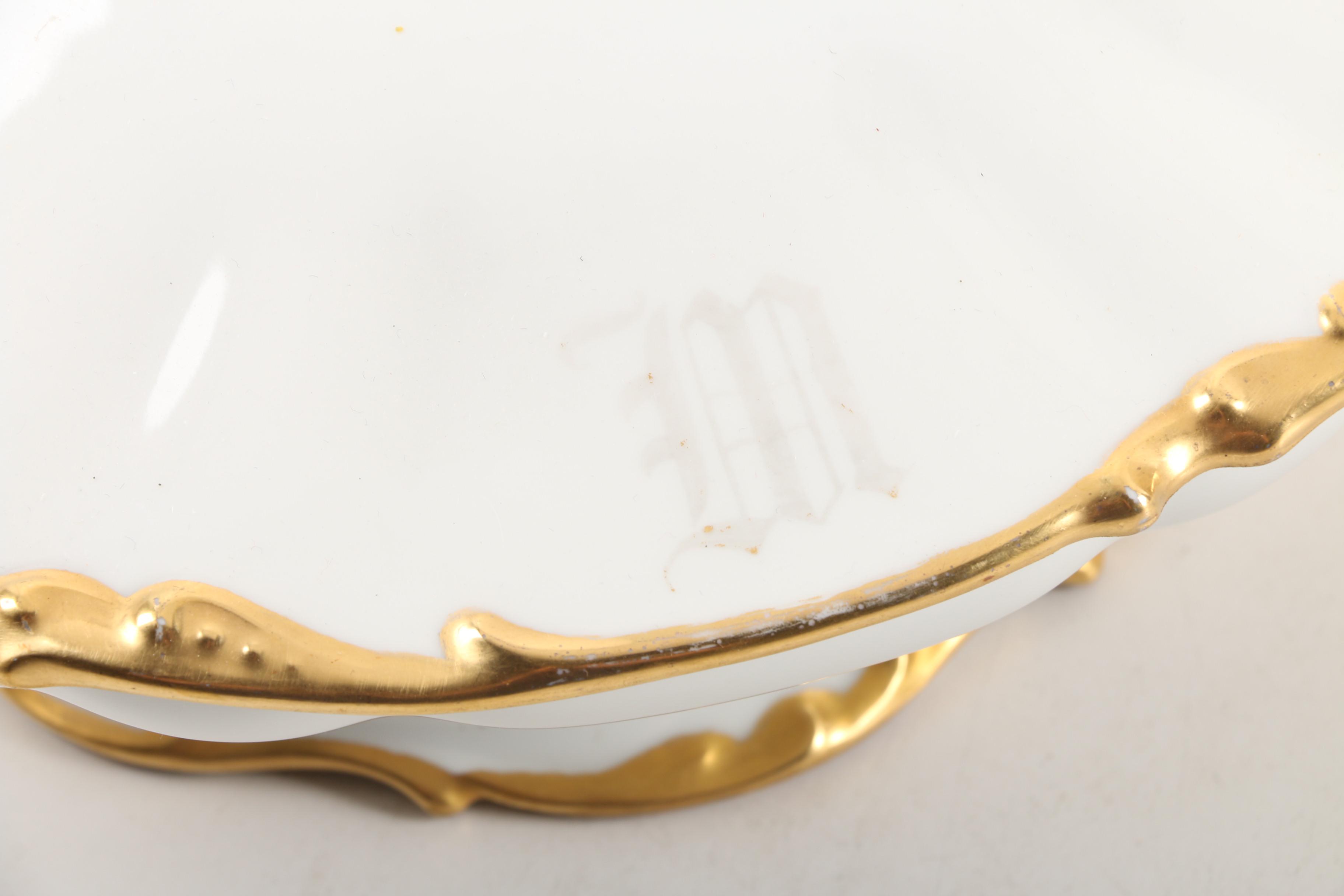 1908-11 Pouyat Porcelain Bowl with Planter and Steubenville Platter