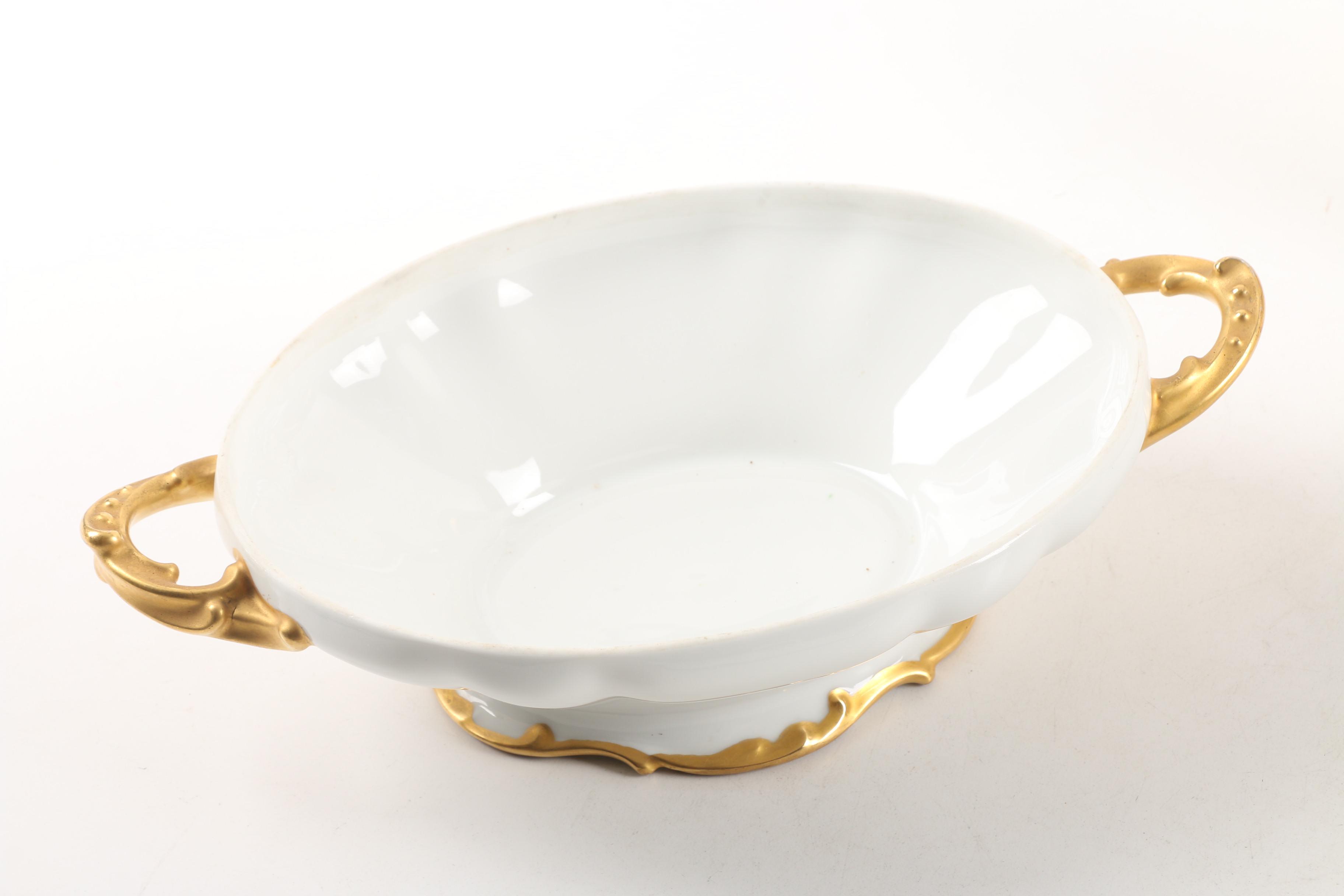 1908-11 Pouyat Porcelain Bowl with Planter and Steubenville Platter