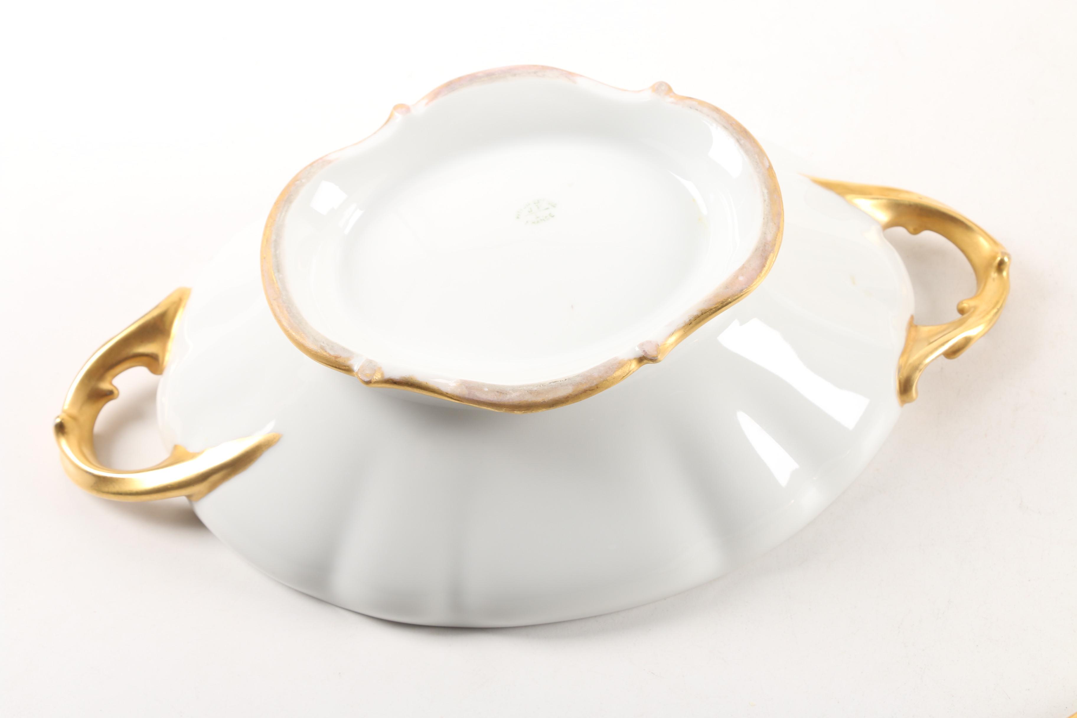 1908-11 Pouyat Porcelain Bowl with Planter and Steubenville Platter