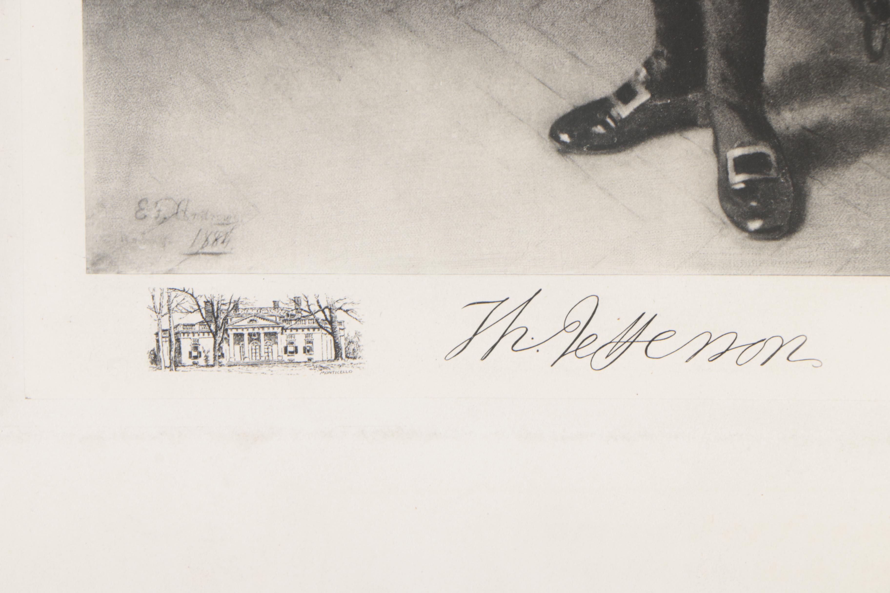 White House Gallery Photogravure and Biography of Thomas Jefferson