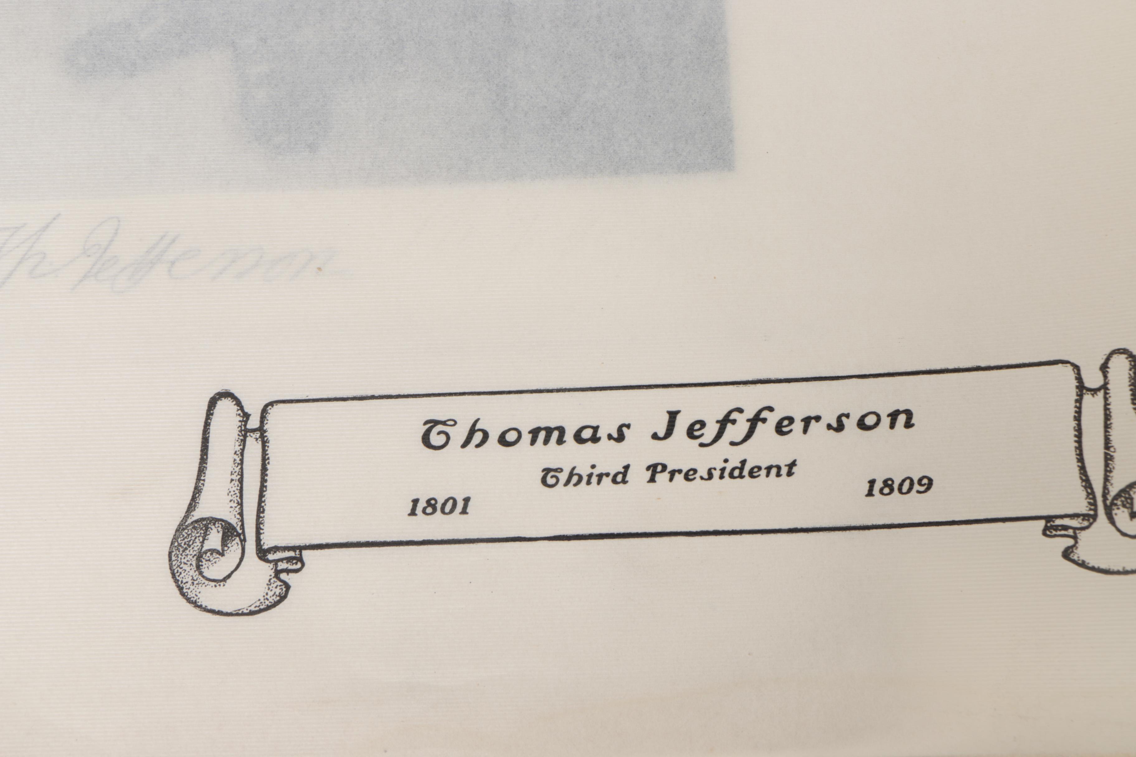 White House Gallery Photogravure and Biography of Thomas Jefferson