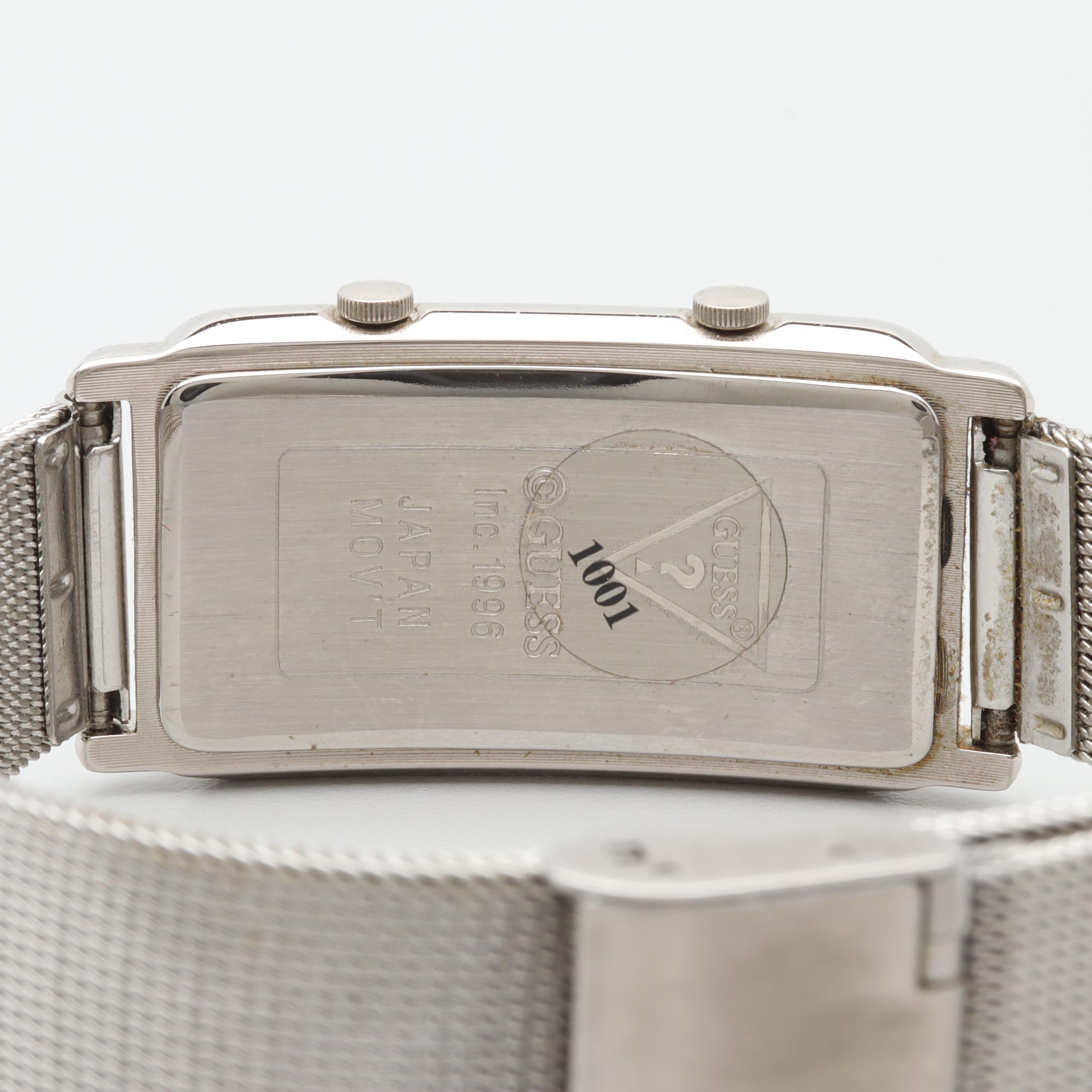 Guess Stainless Steel Dual Time Watch