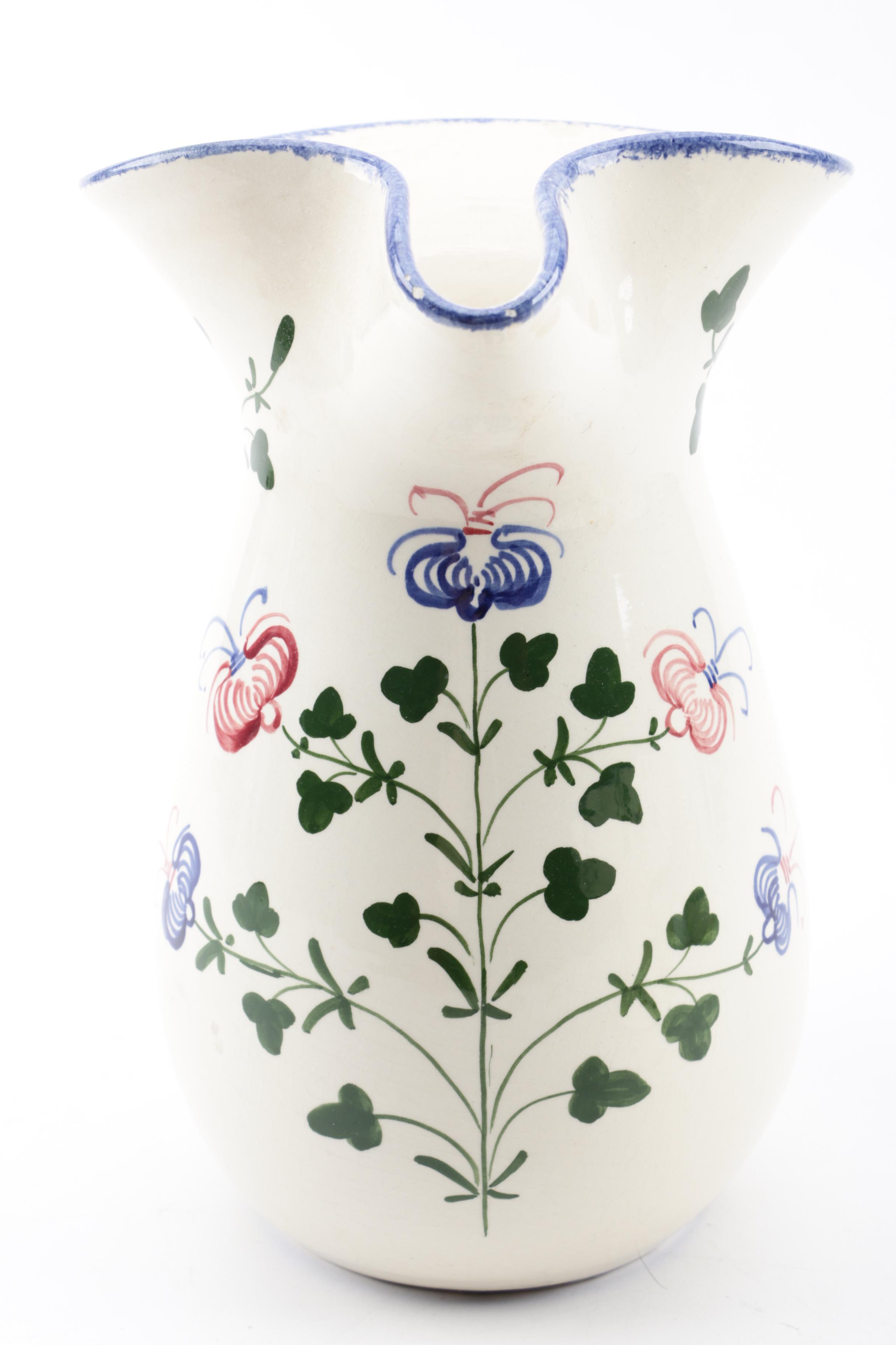 Vintage Hand-Painted Art Pottery Serveware featuring Soovia Janis