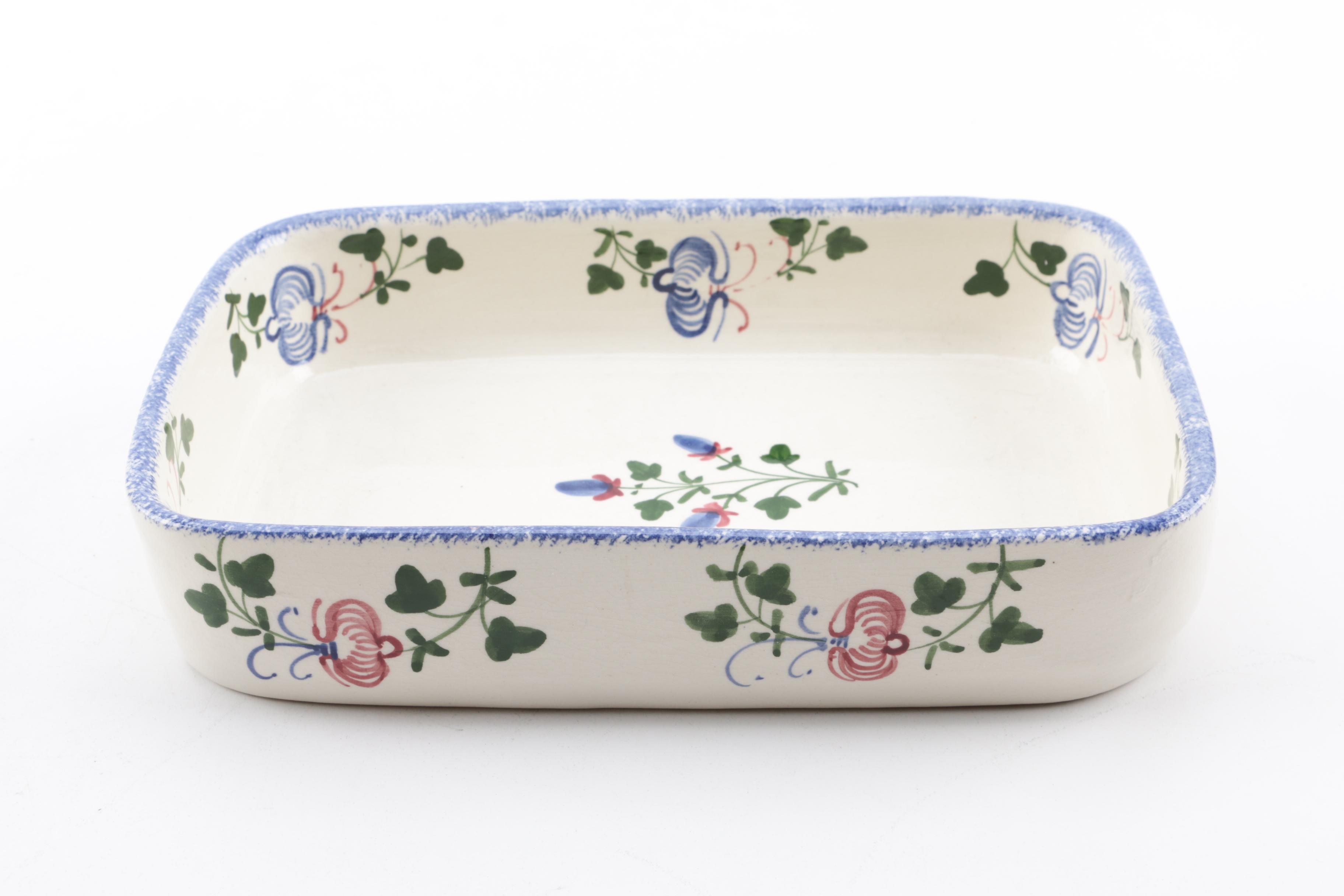 Vintage Hand-Painted Art Pottery Serveware featuring Soovia Janis