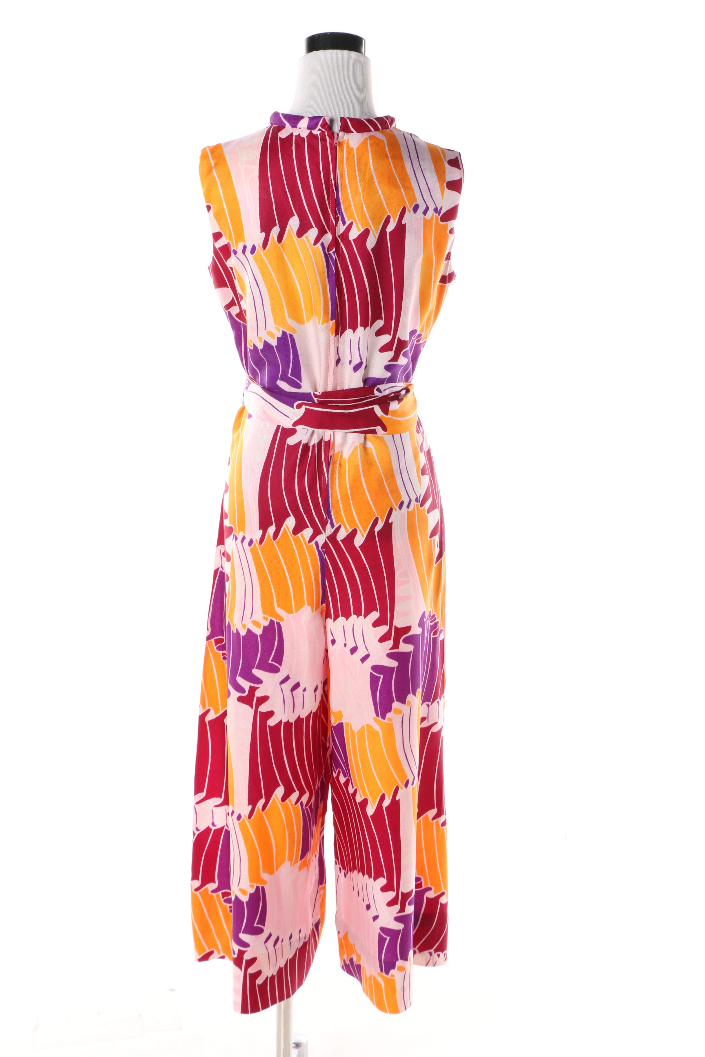 Women's 1960s Vintage Fashions by Marilyn Floral Print Jumpsuit