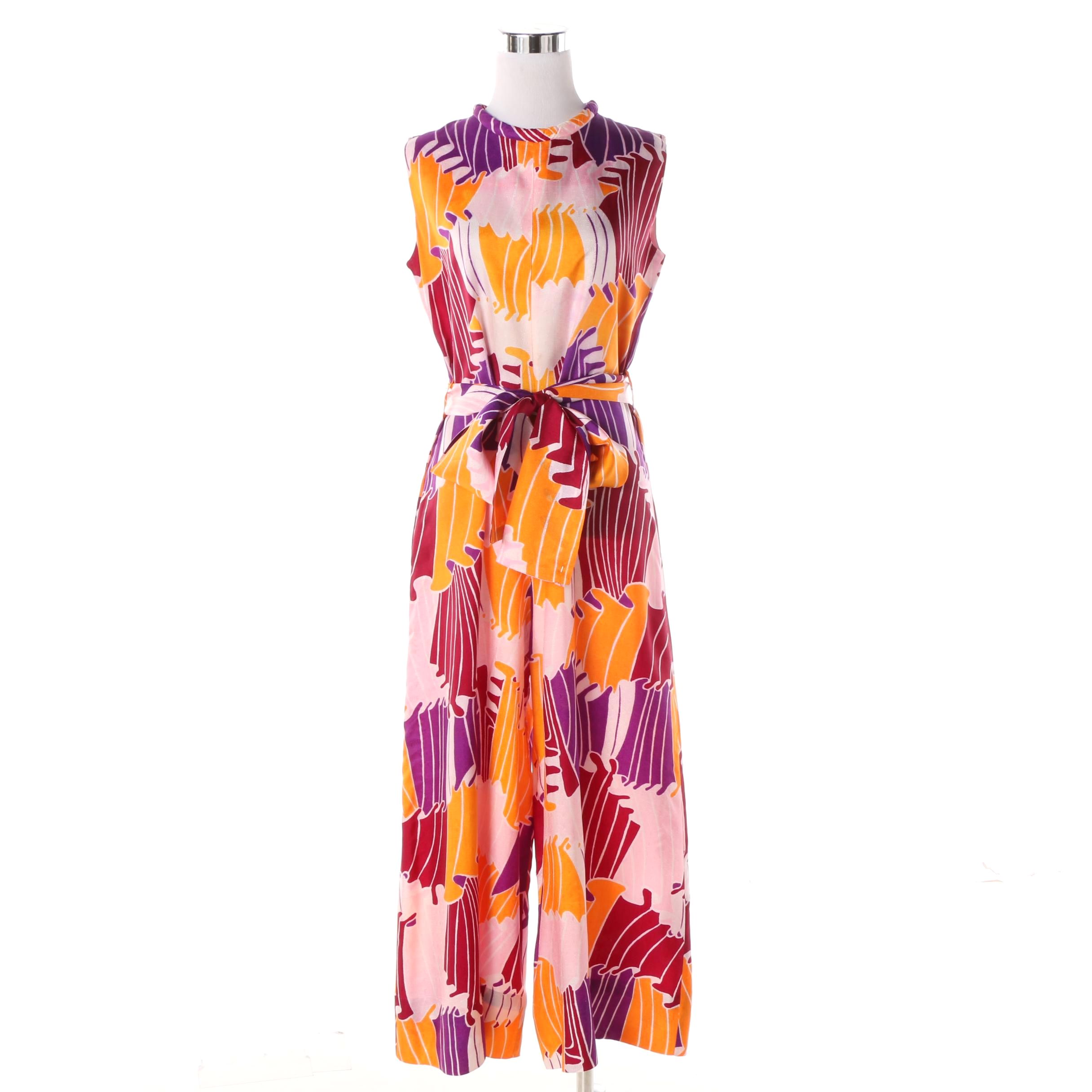 Women's 1960s Vintage Fashions by Marilyn Floral Print Jumpsuit