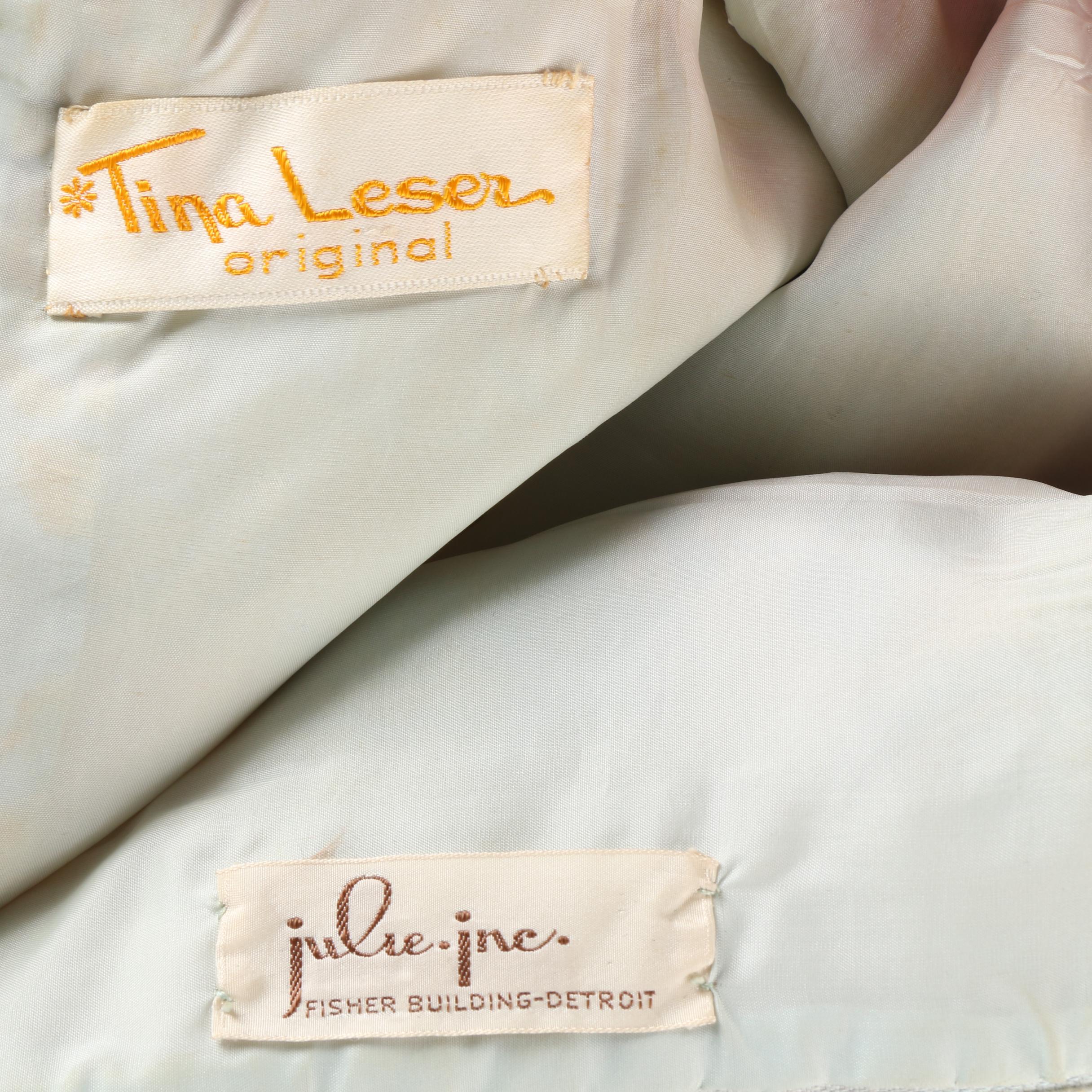 1960s Tina Leser Metallic Brocade Dress with Golden Embroidery