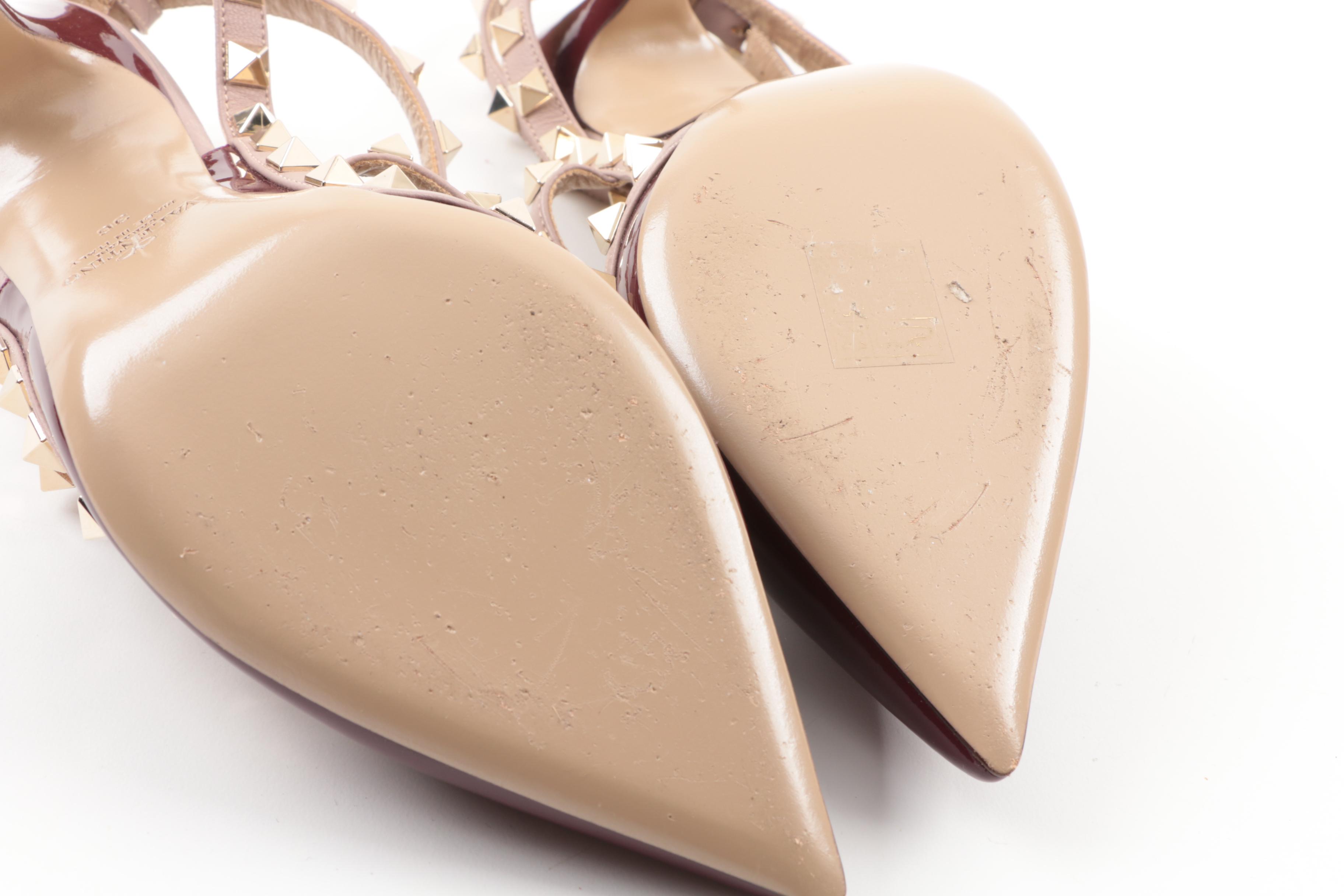 Valentino Garavani Rockstud Patent and Matte Leather Studded Stiletto Pumps