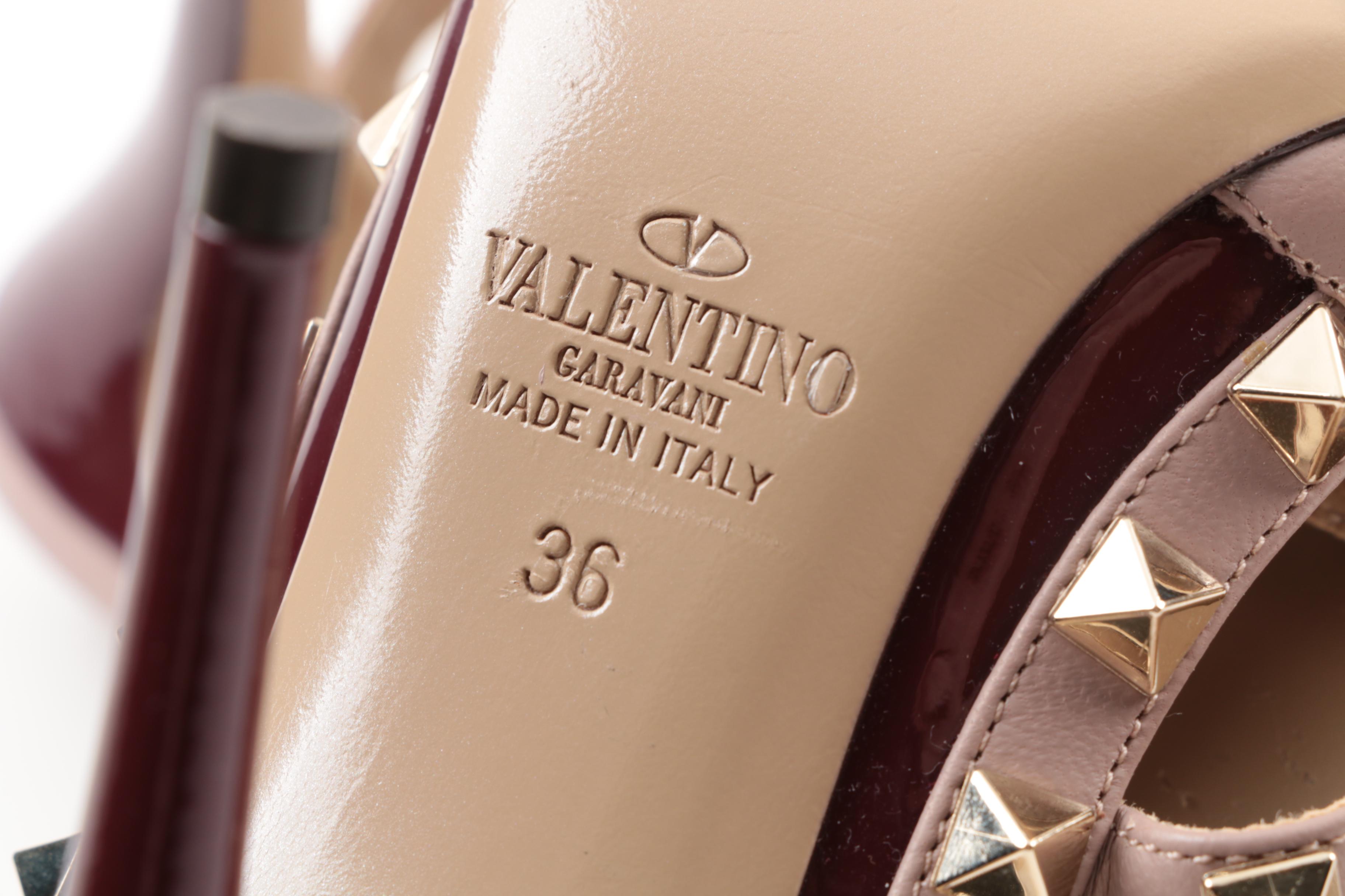 Valentino Garavani Rockstud Patent and Matte Leather Studded Stiletto Pumps