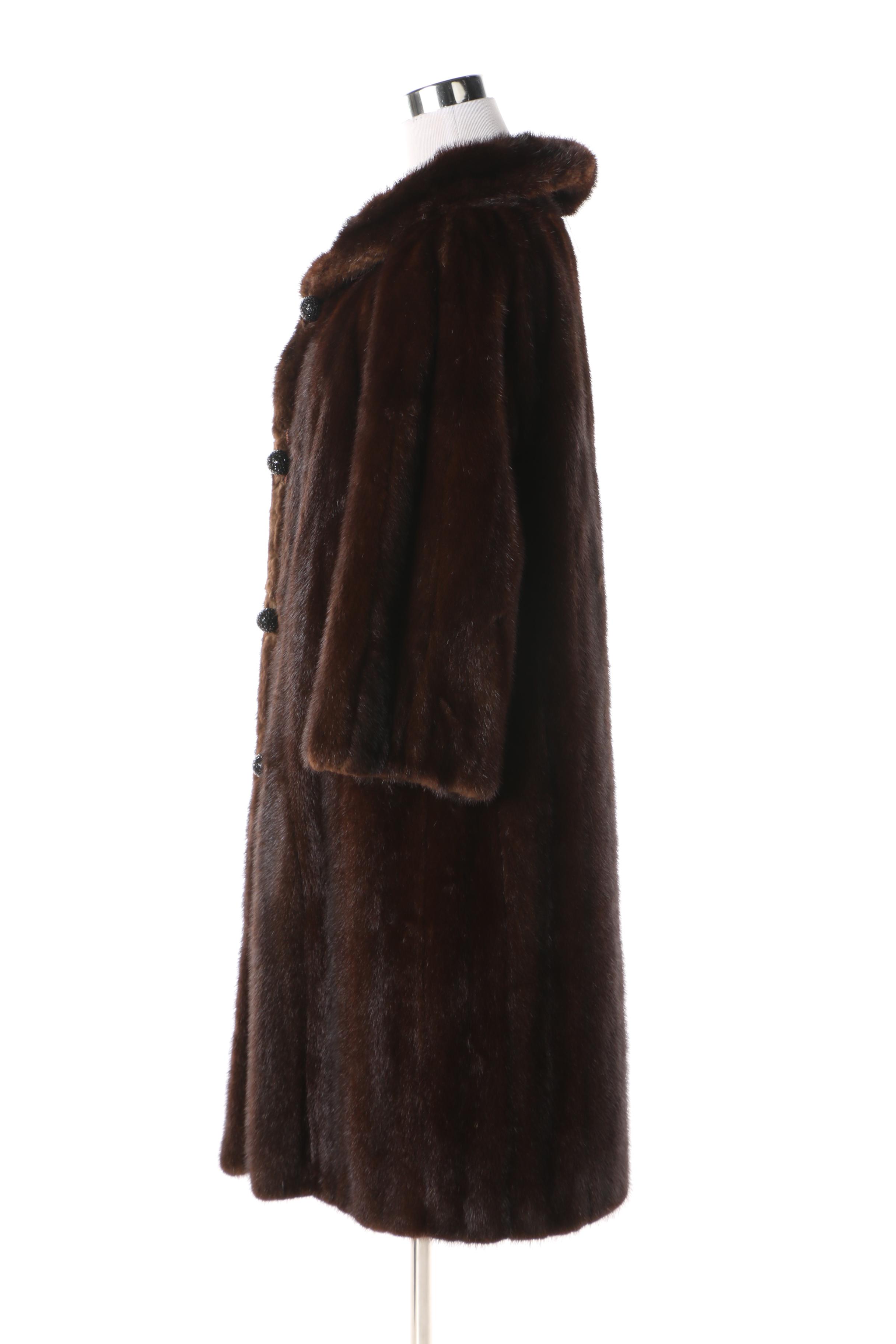 Women's 1960s Vintage Jacques Heim Dark Brown Mink Fur Coat