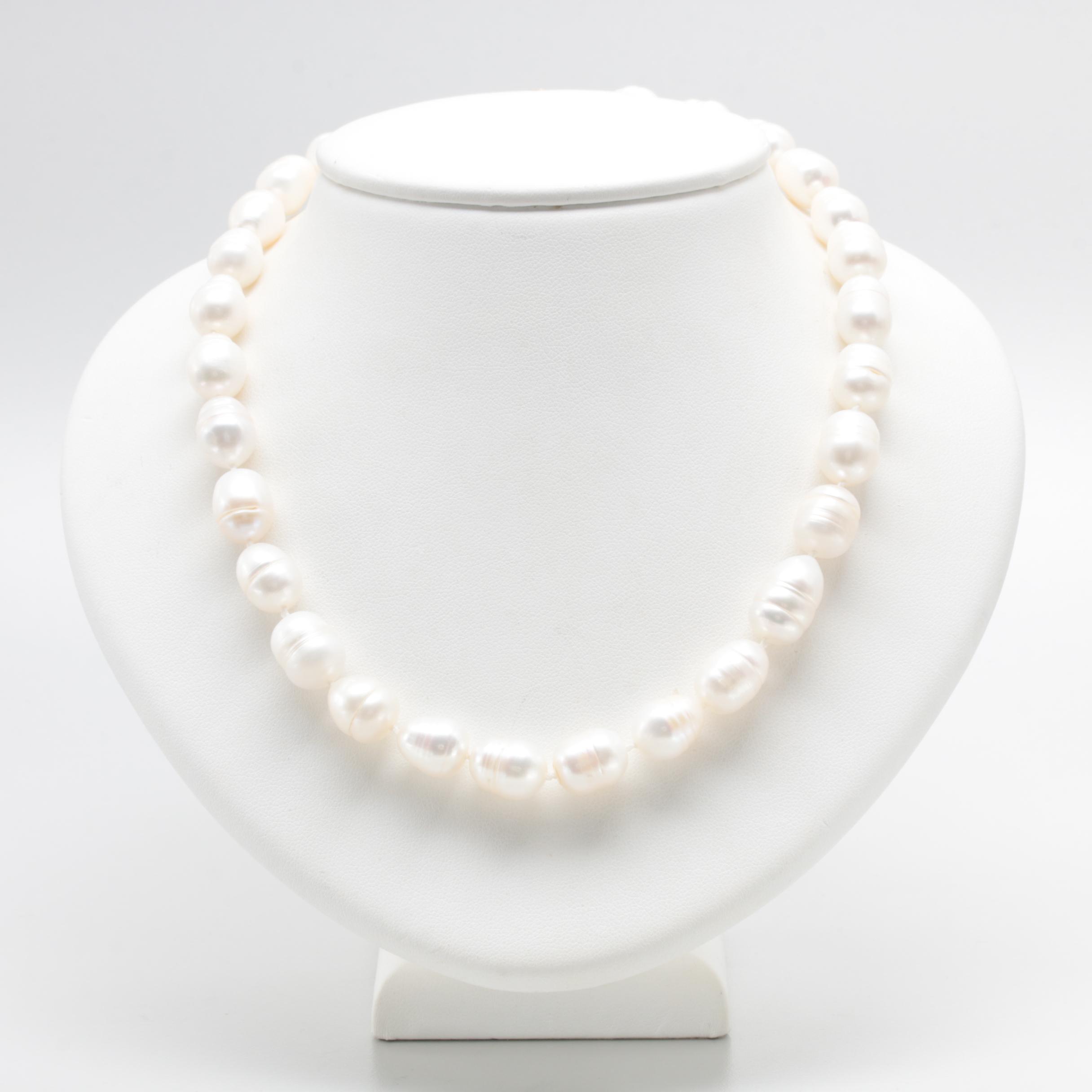 14K Yellow Gold Cultured Pearl Necklace