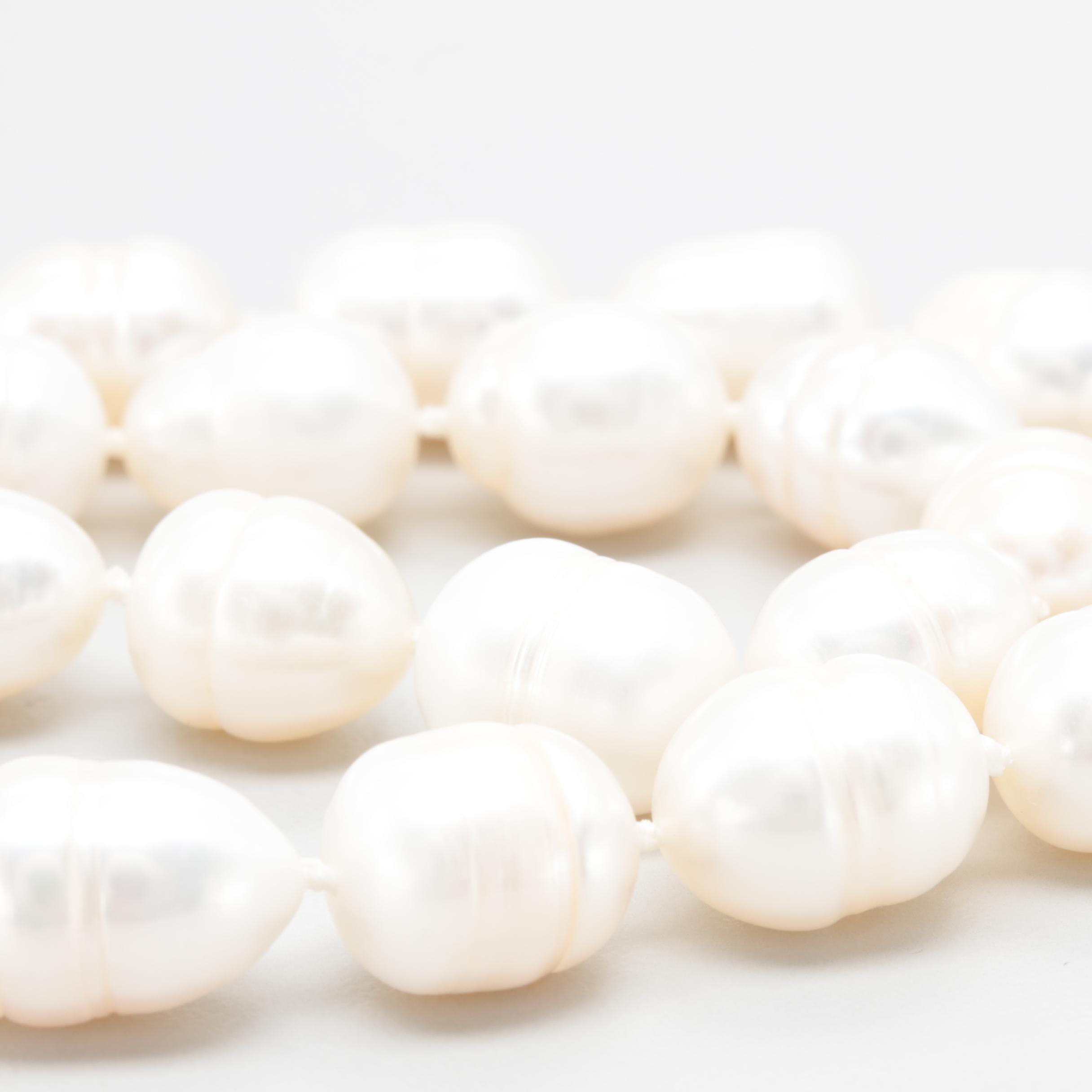 14K Yellow Gold Cultured Pearl Necklace