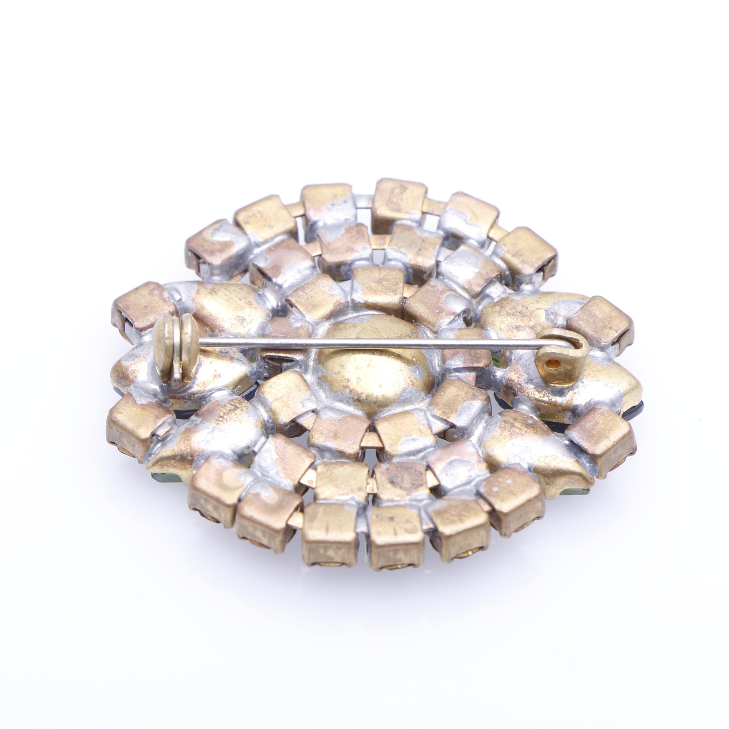 Vintage Colorful Rhinestone Brooches Made in Czechoslovakia