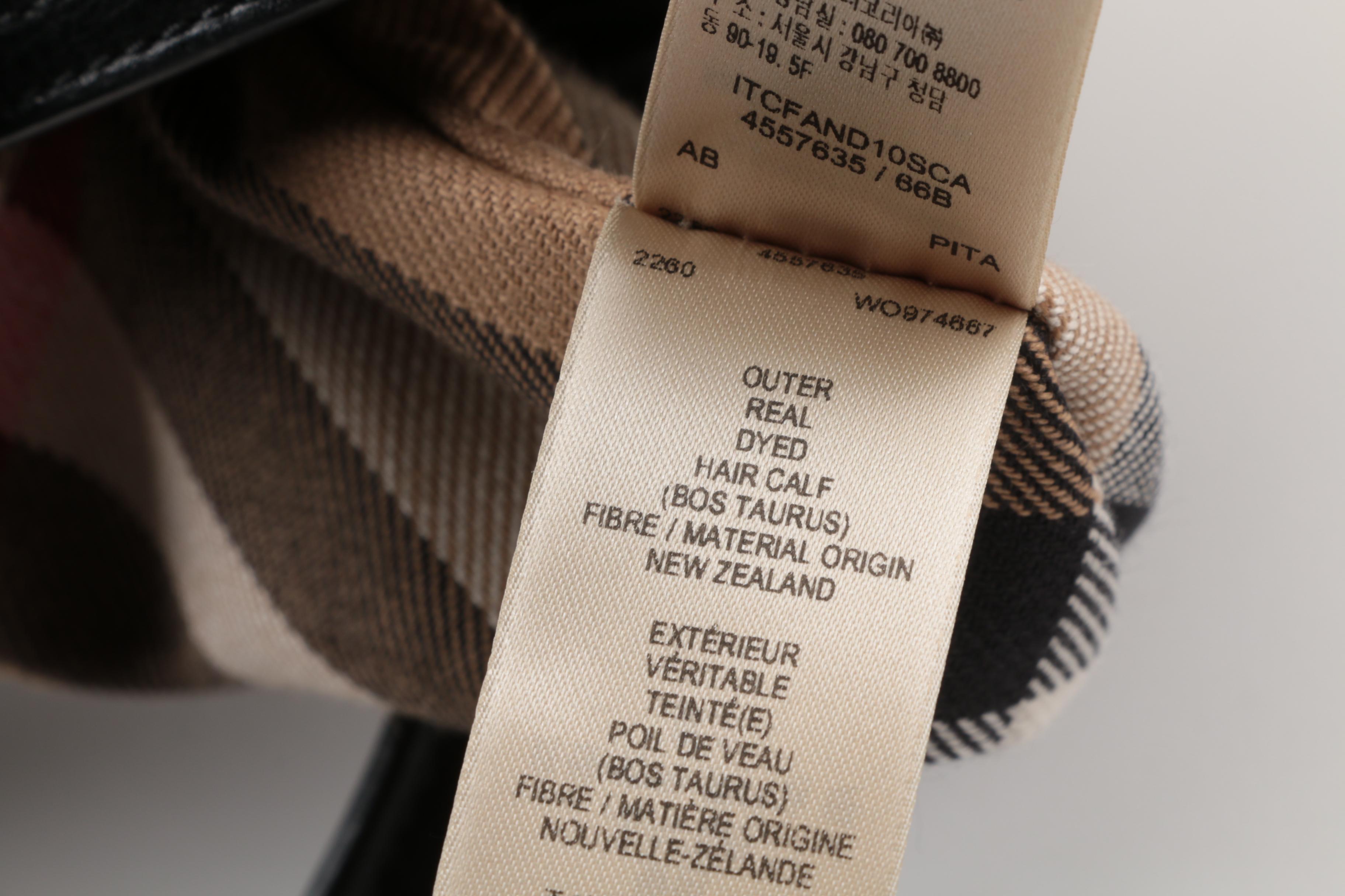 Burberry Medium Banner Zebra Printed Genuine Calf Hair Tote