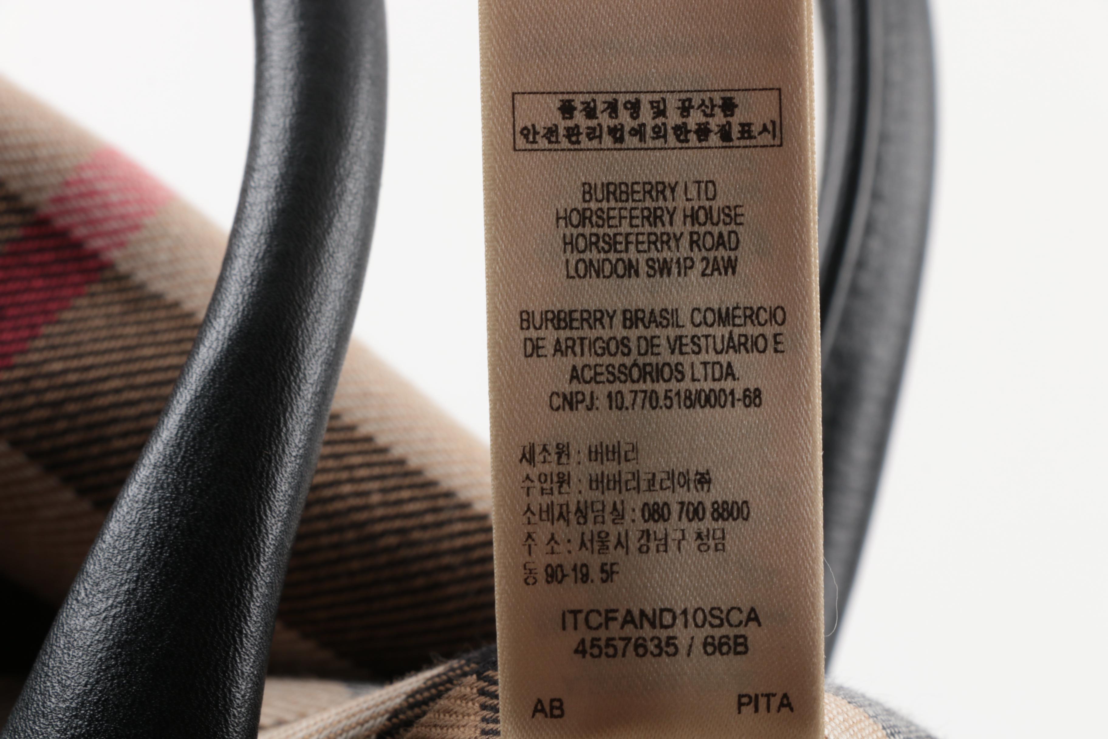 Burberry Medium Banner Zebra Printed Genuine Calf Hair Tote